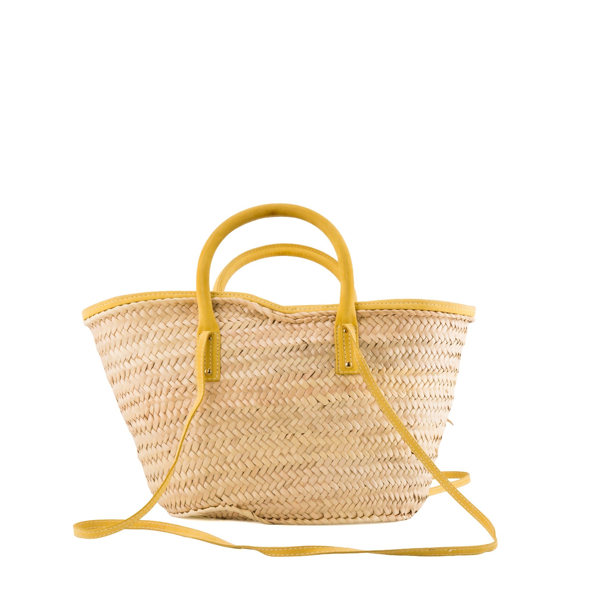 JACQUEMUS - Sac cabas Le Panier Soli Jacquemus en raphia et cuir jaune