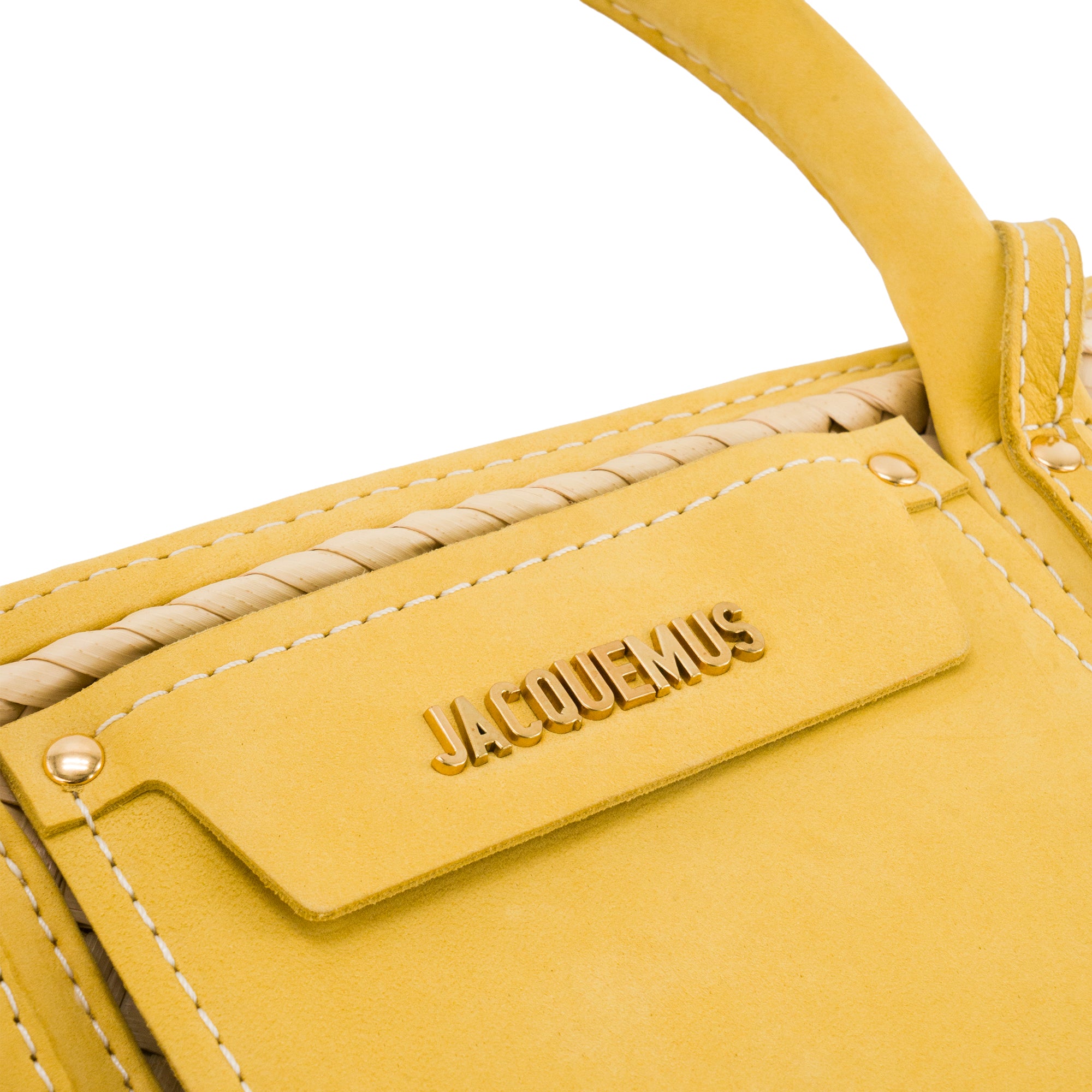 JACQUEMUS - Sac cabas Le Panier Soli Jacquemus en raphia et cuir jaune