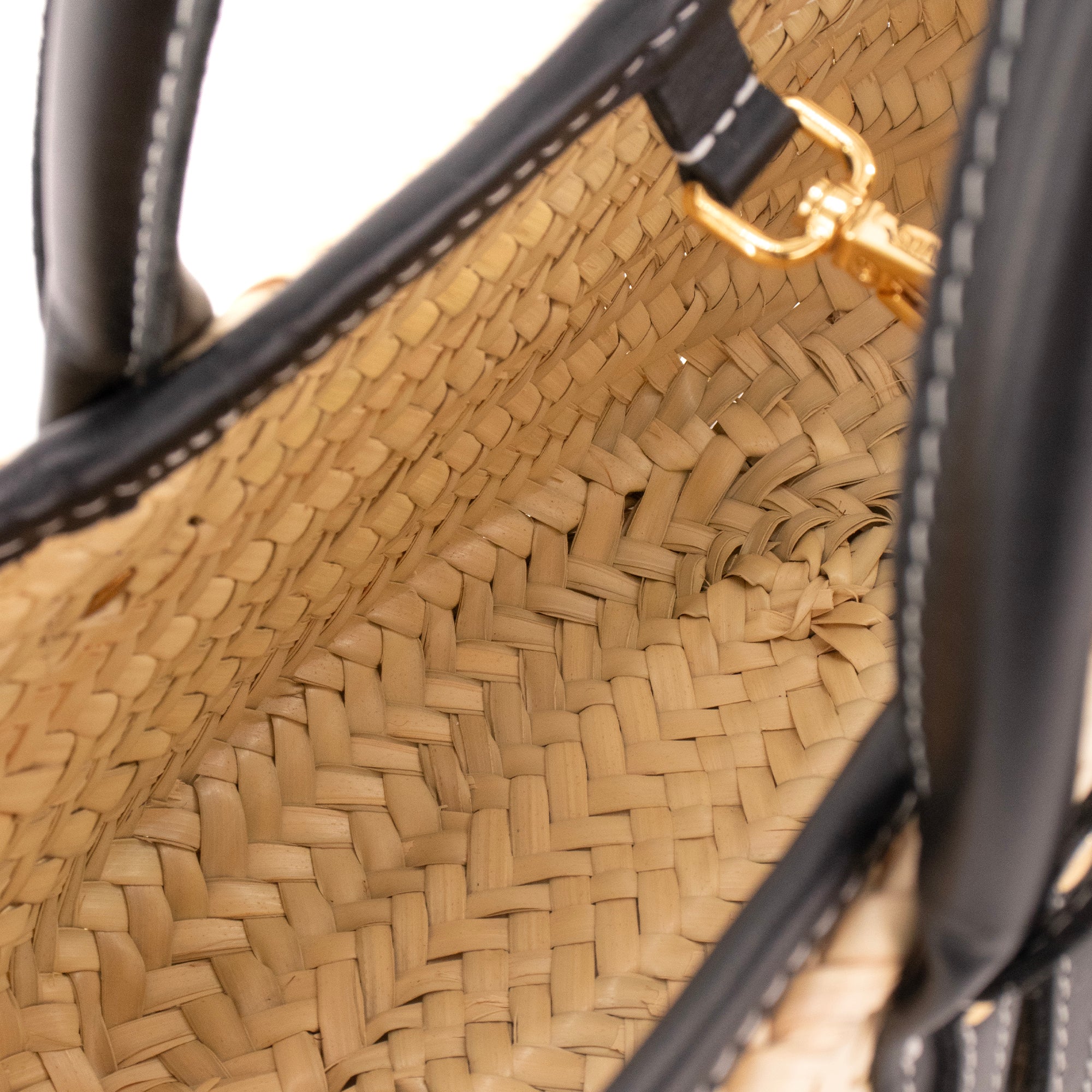 JACQUEMUS - Sac cabas Le Petit Panier Soli Jacquemus en paille et cuir noir
