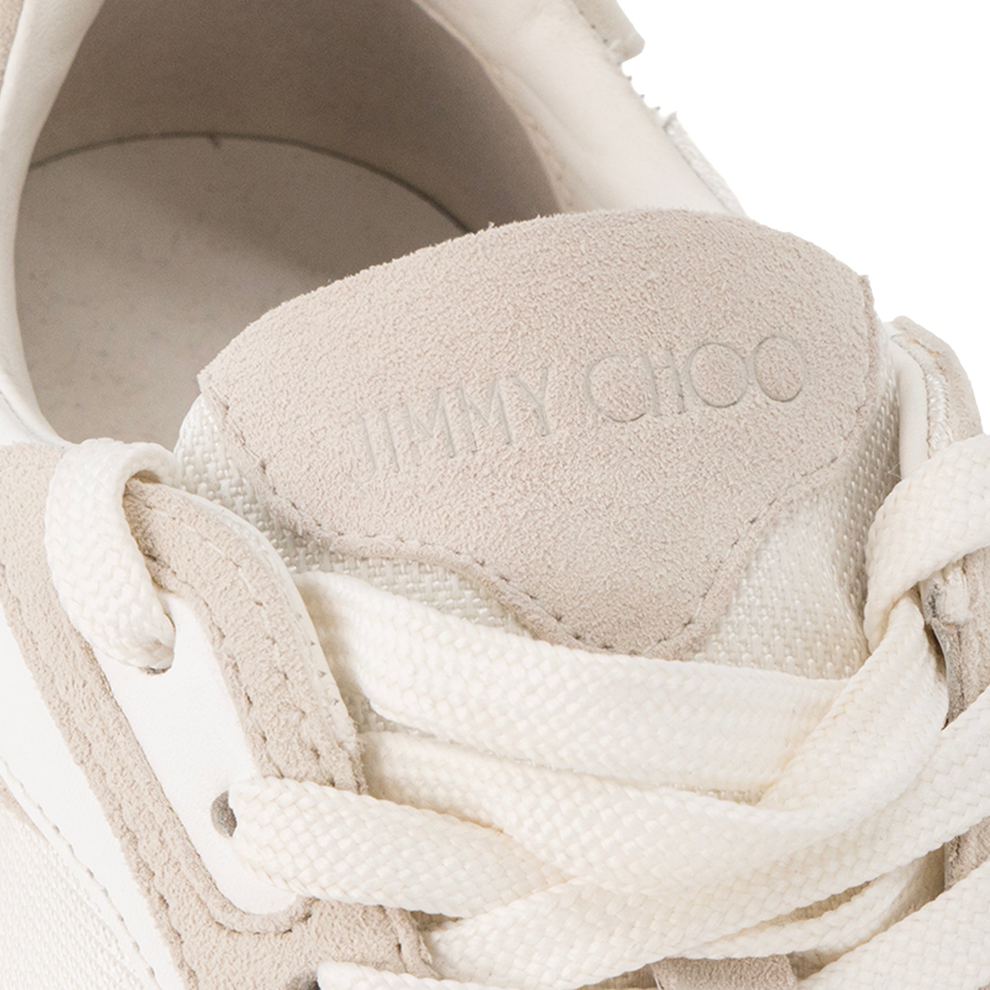 JIMMY CHOO - Baskets Jimmy Choo en toile blanche et daim beige (T40)