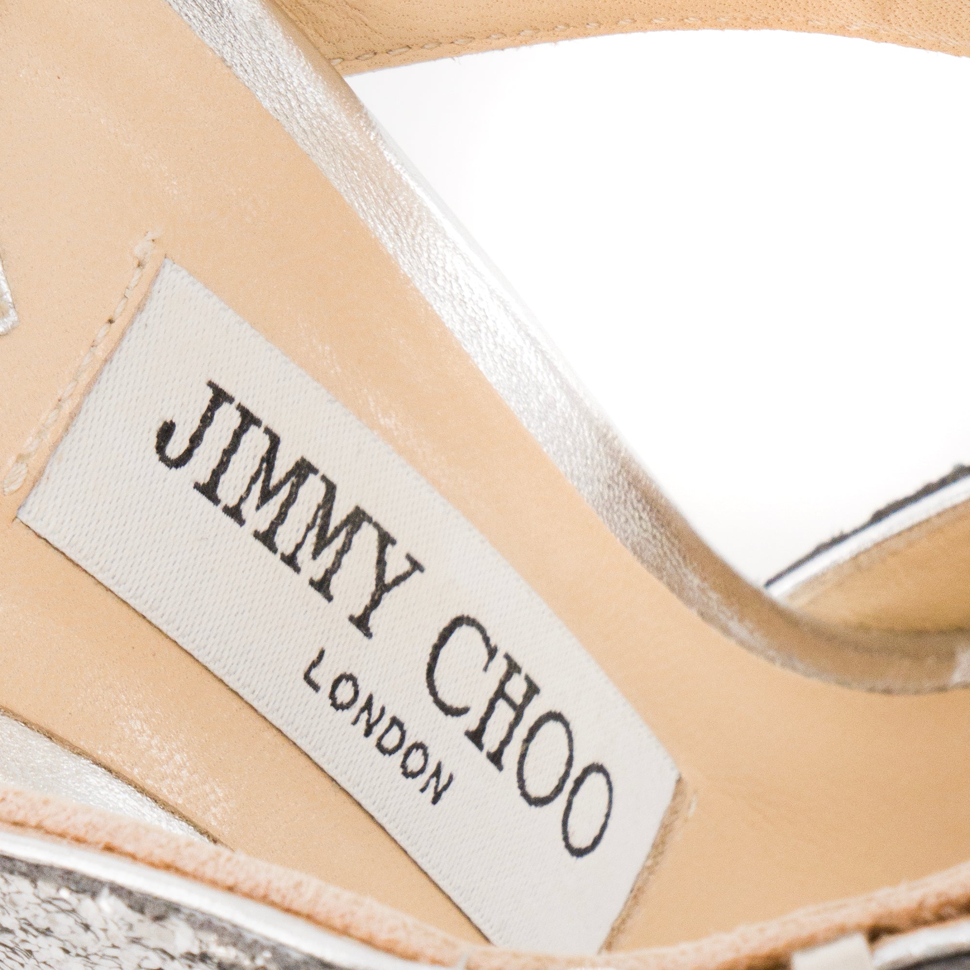 JIMMY CHOO - Escarpins Smokey Jimmy Choo en cuir et paillettes argentées (T36,5)