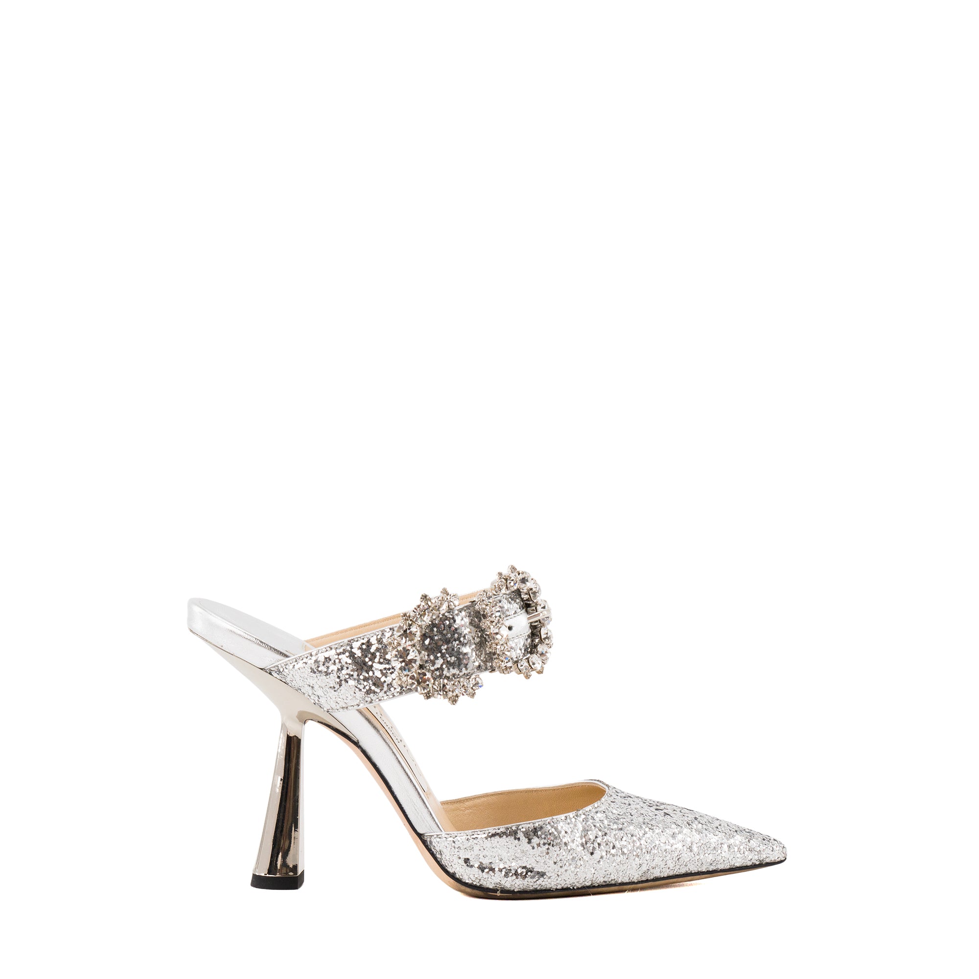 JIMMY CHOO - Escarpins Smokey Jimmy Choo en cuir et paillettes argentées (T36,5)