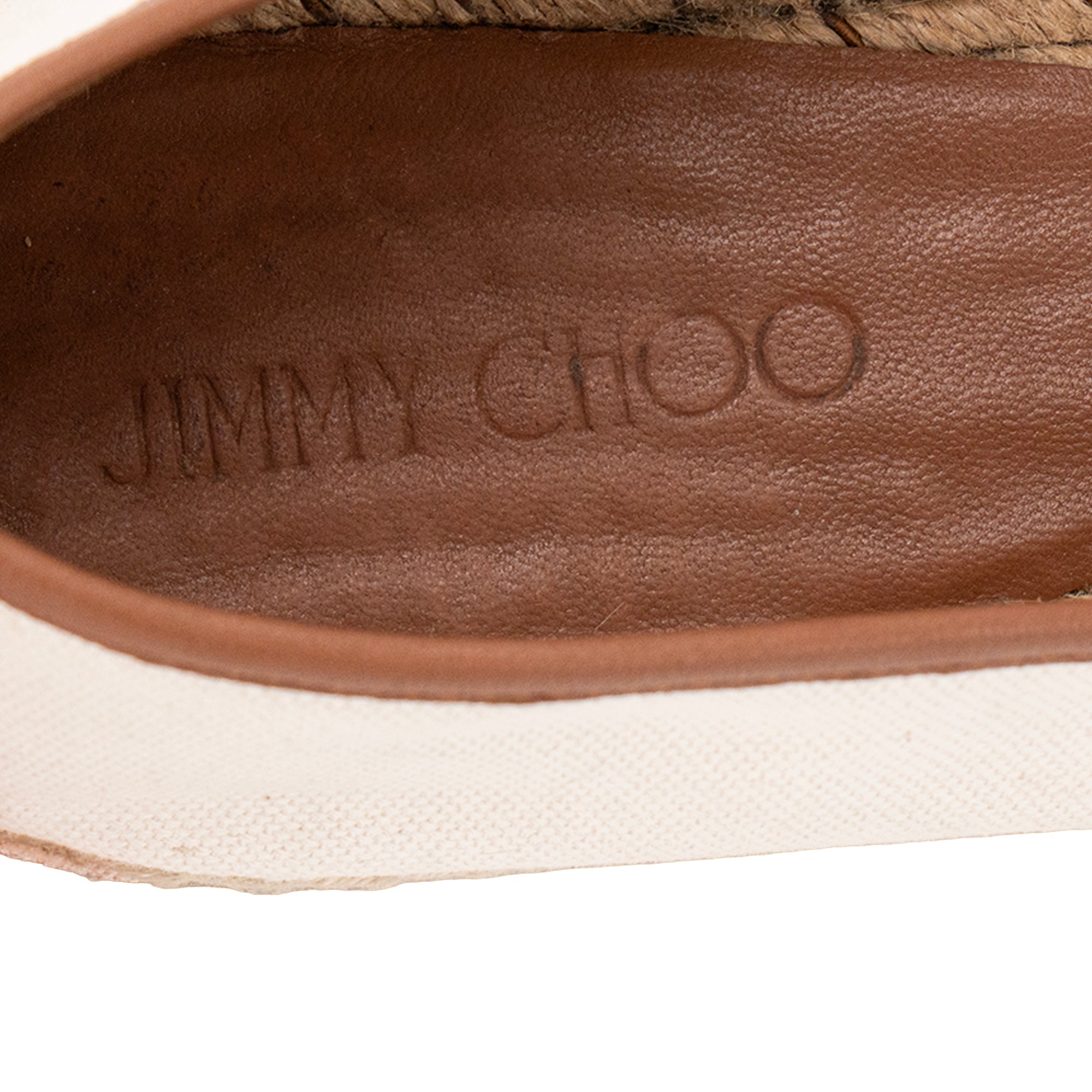 JIMMY CHOO - Espadrilles Jimmy Choo en toile et raphia beige (T41)