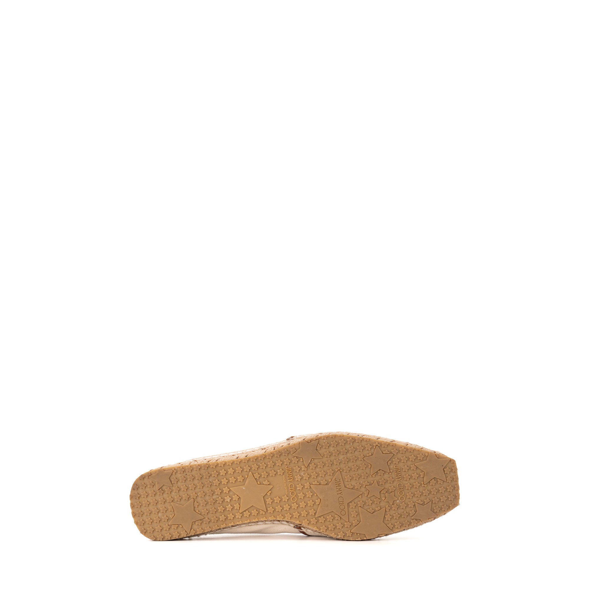 JIMMY CHOO - Espadrilles Jimmy Choo en toile et raphia beige (T41)
