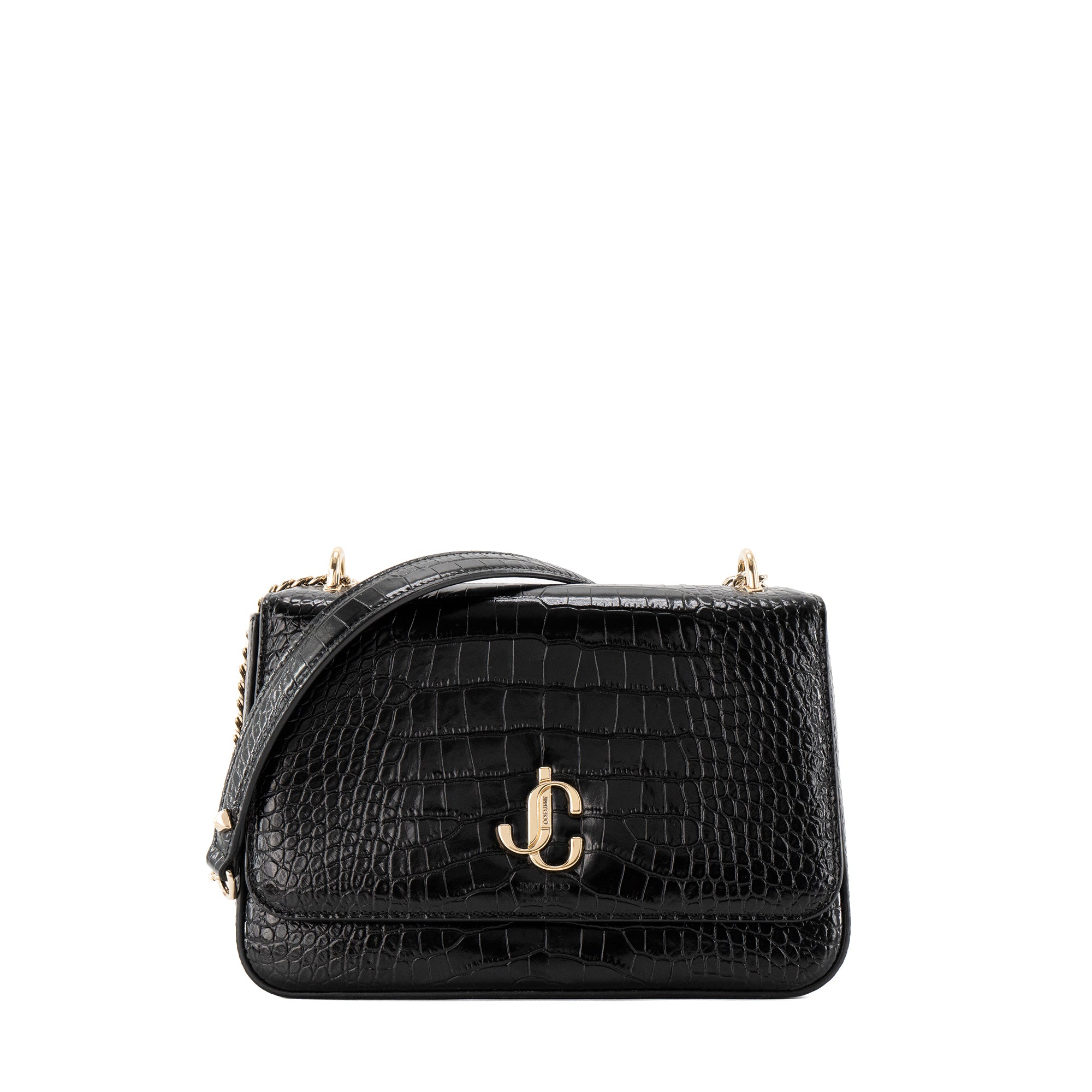JIMMY CHOO - Sac à bandoulière Palace Jimmy Choo en cuir embossé noir