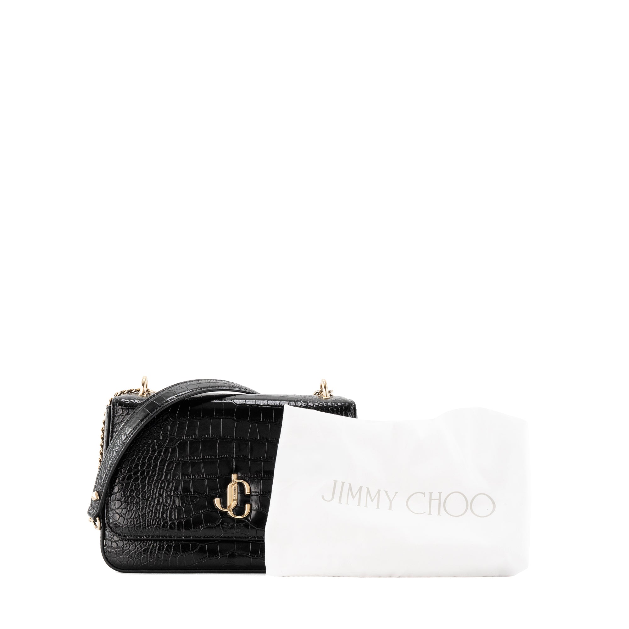 JIMMY CHOO - Sac à bandoulière Palace Jimmy Choo en cuir embossé noir