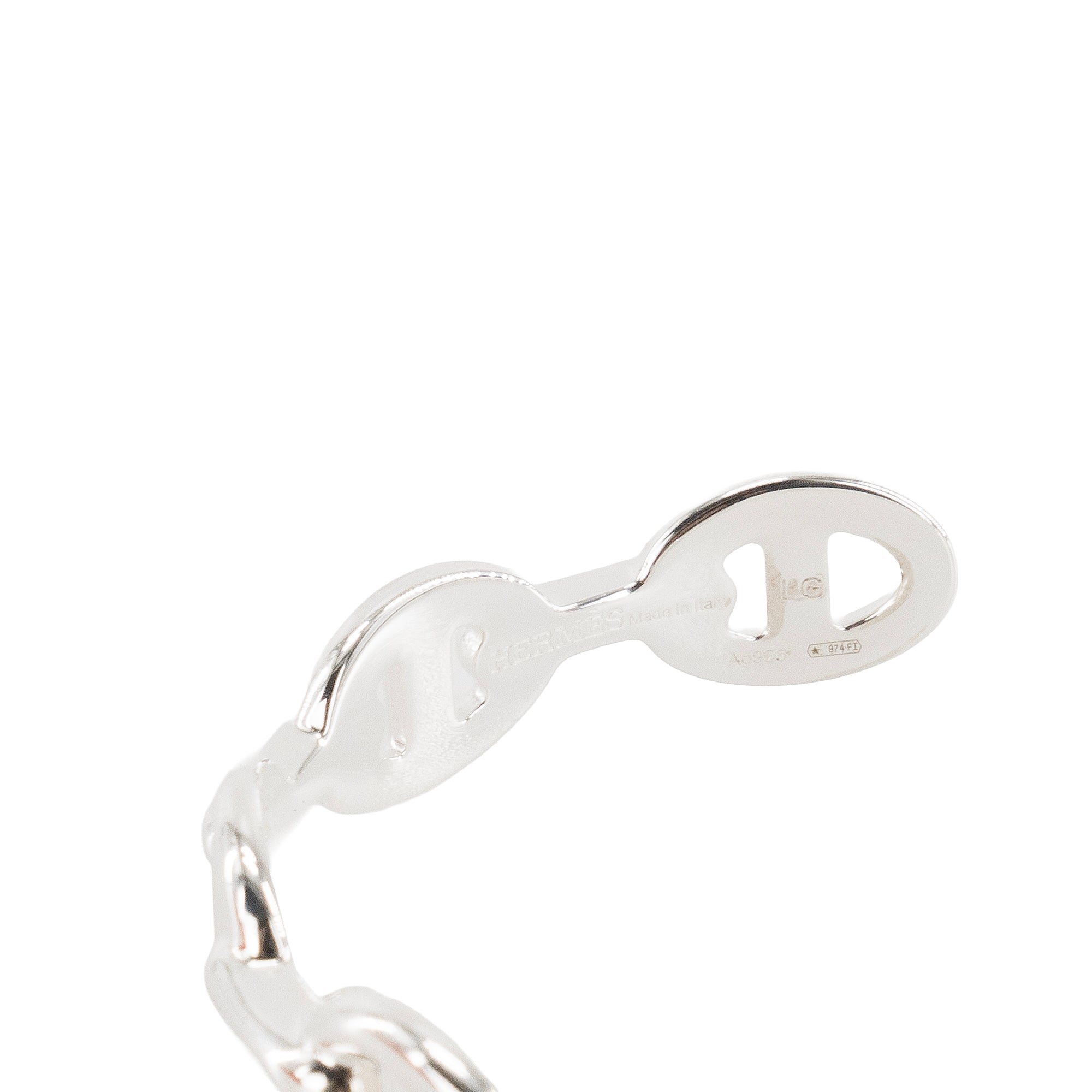 HERMES - Bracelet Jonc Chaîne d'ancre Enchaînée moyen modèle Hermès en argent