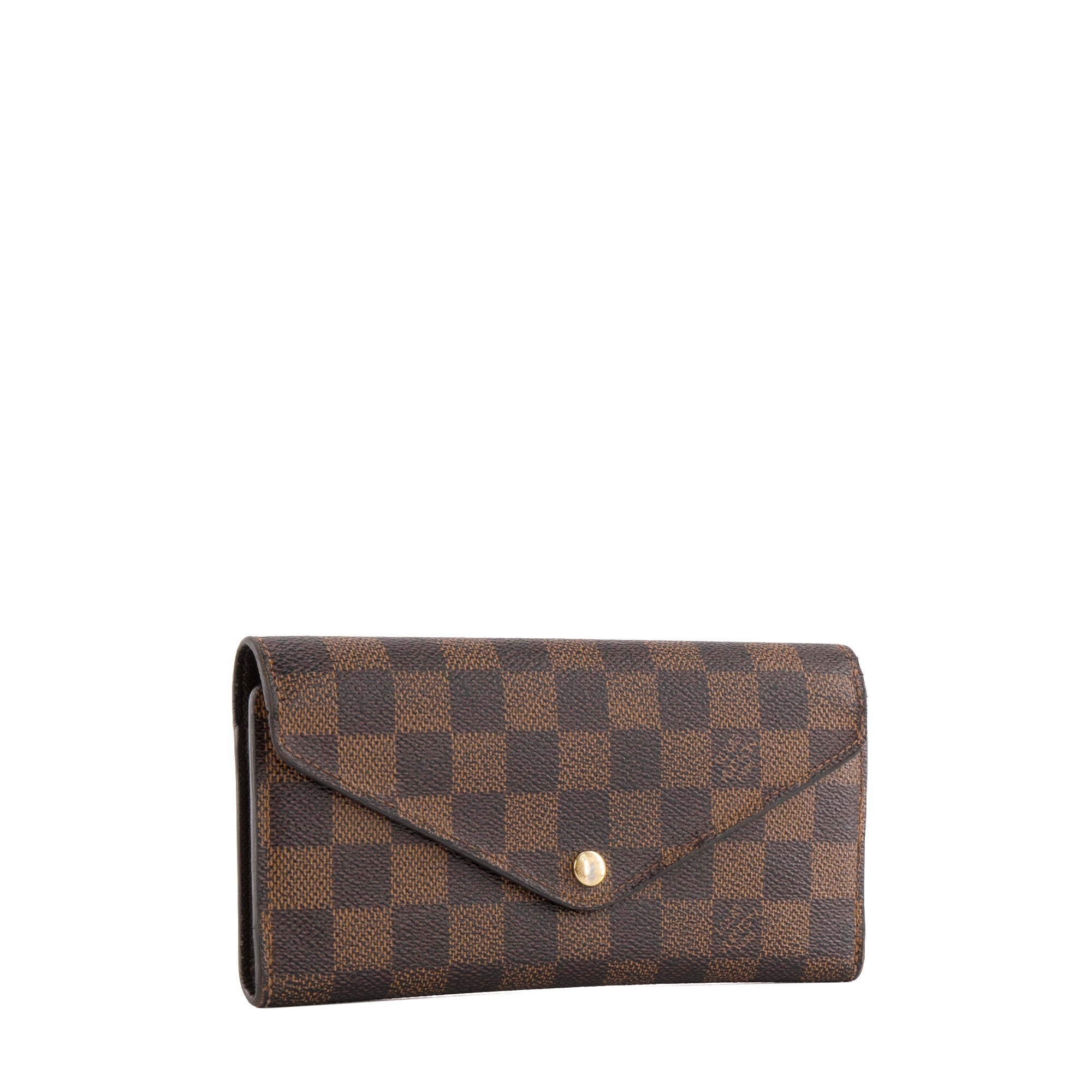 LOUIS VUITTON - Portefeuille Joséphine Louis Vuitton en toile enduite damier ébène