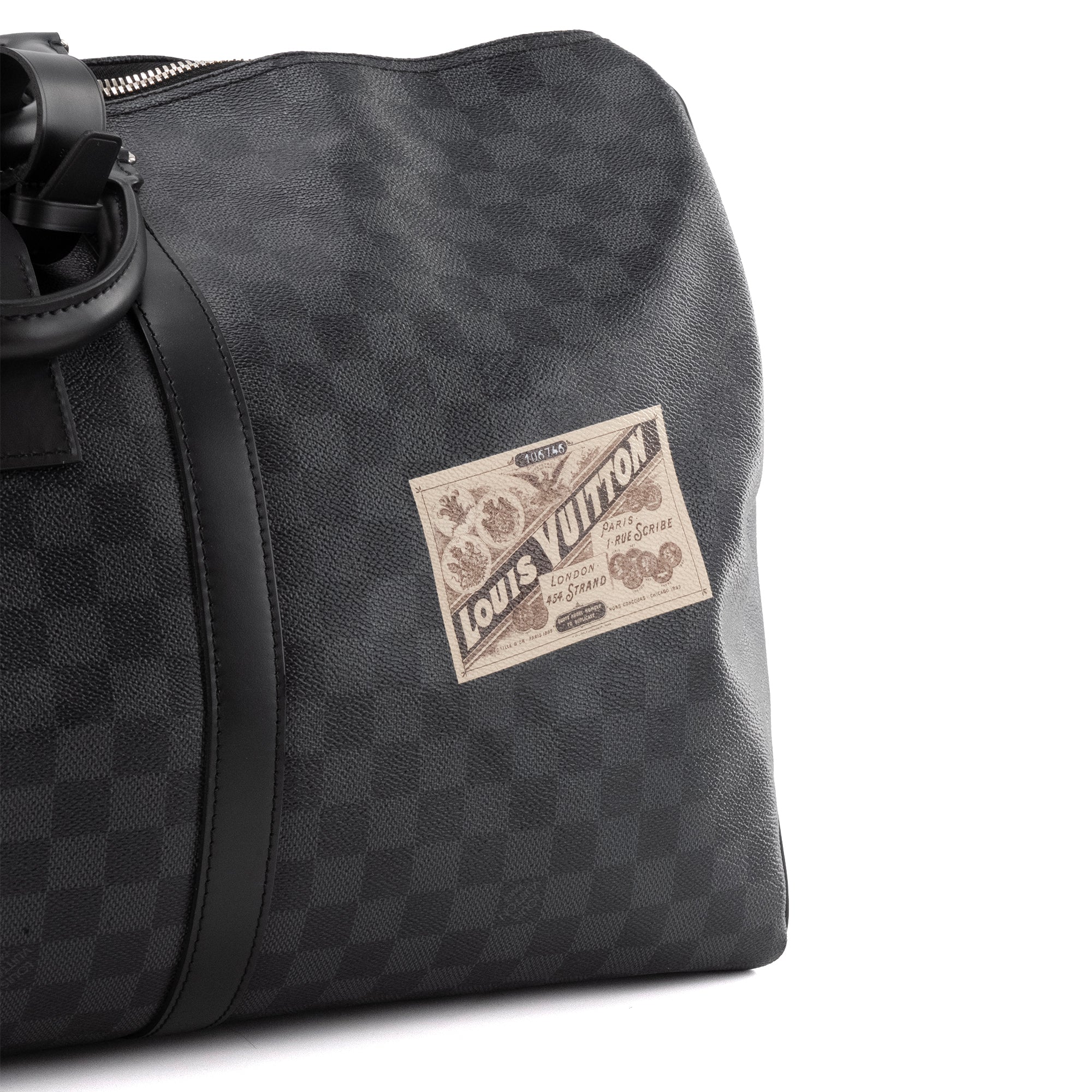 LOUIS VUITTON - Sac de voyage Keepall 55 Louis Vuitton en toile enduite damier graphite édition limitée