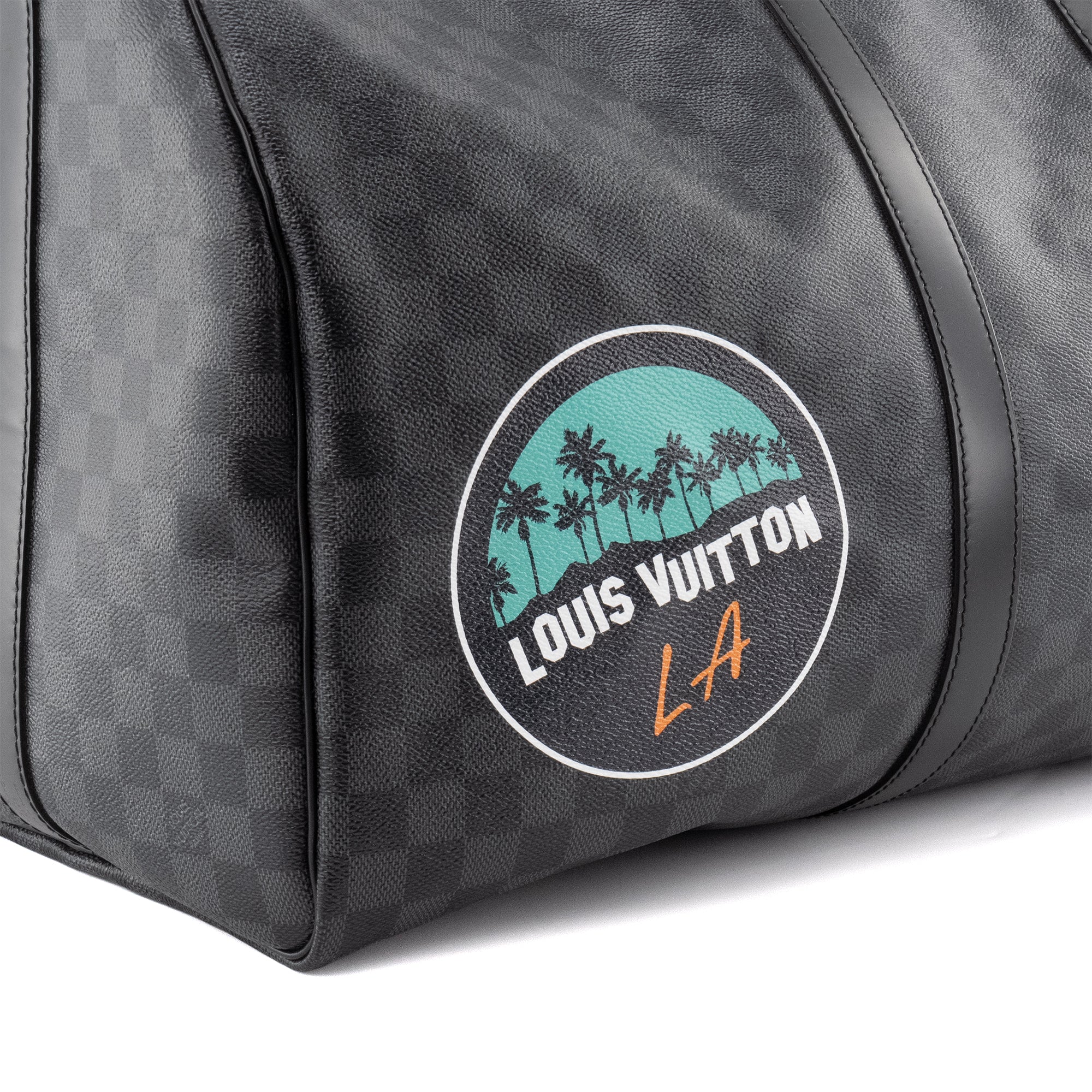 LOUIS VUITTON - Sac de voyage Keepall 55 Louis Vuitton en toile enduite damier graphite édition limitée