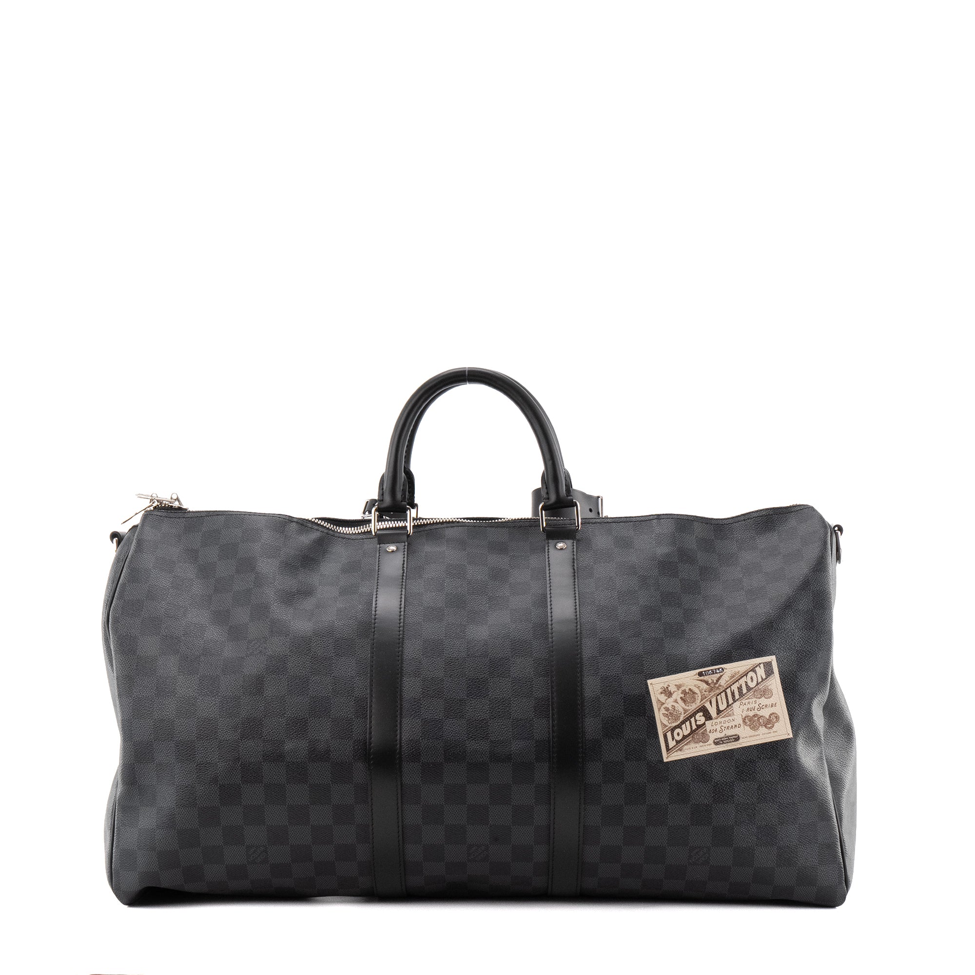 LOUIS VUITTON - Sac de voyage Keepall 55 Louis Vuitton en toile enduite damier graphite édition limitée