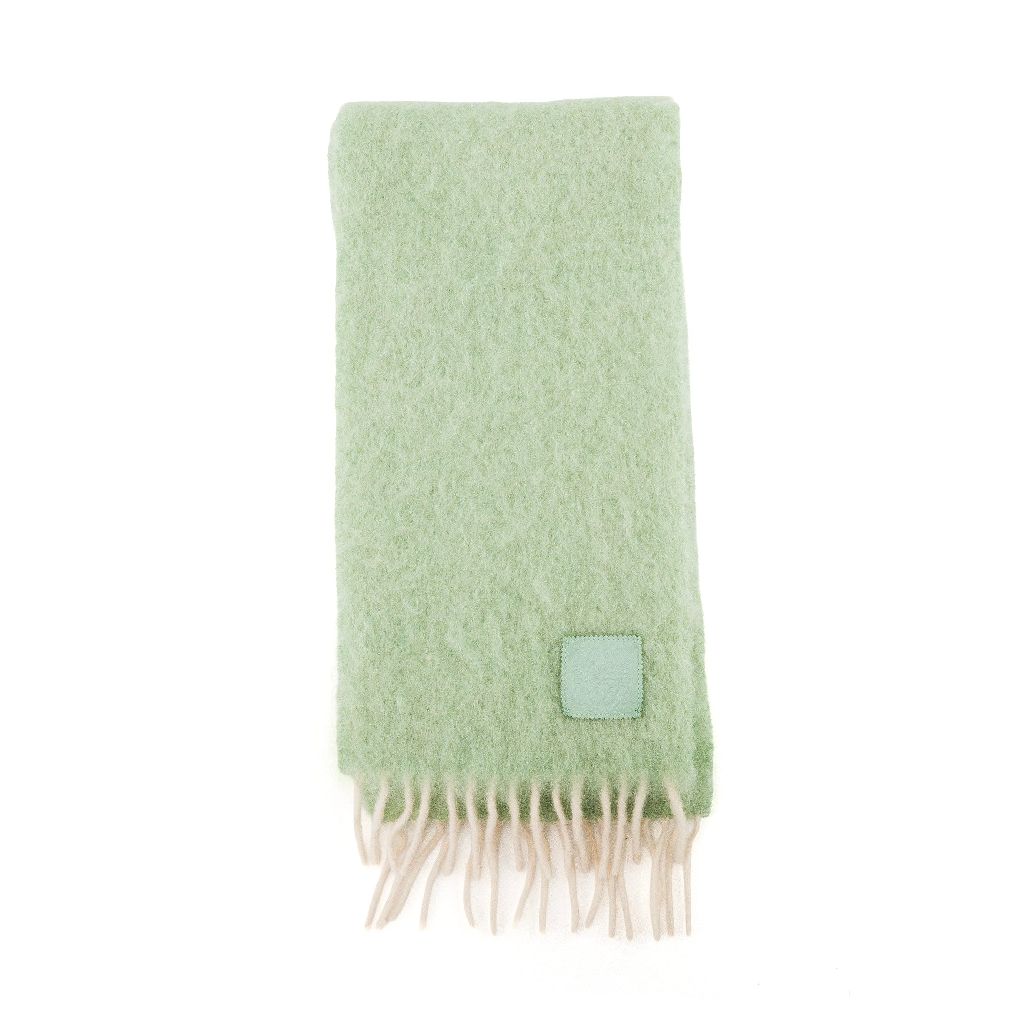 LOEWE - Echarpe Anagram Loewe en mohair et laine verte