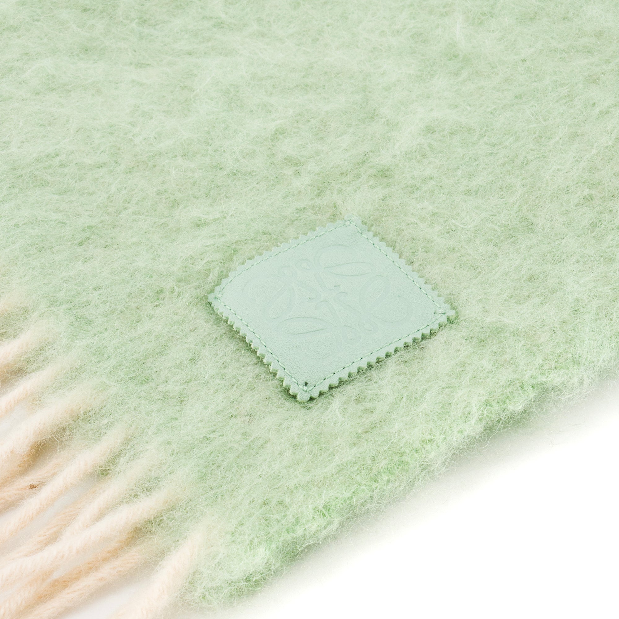 LOEWE - Echarpe Anagram Loewe en mohair et laine verte