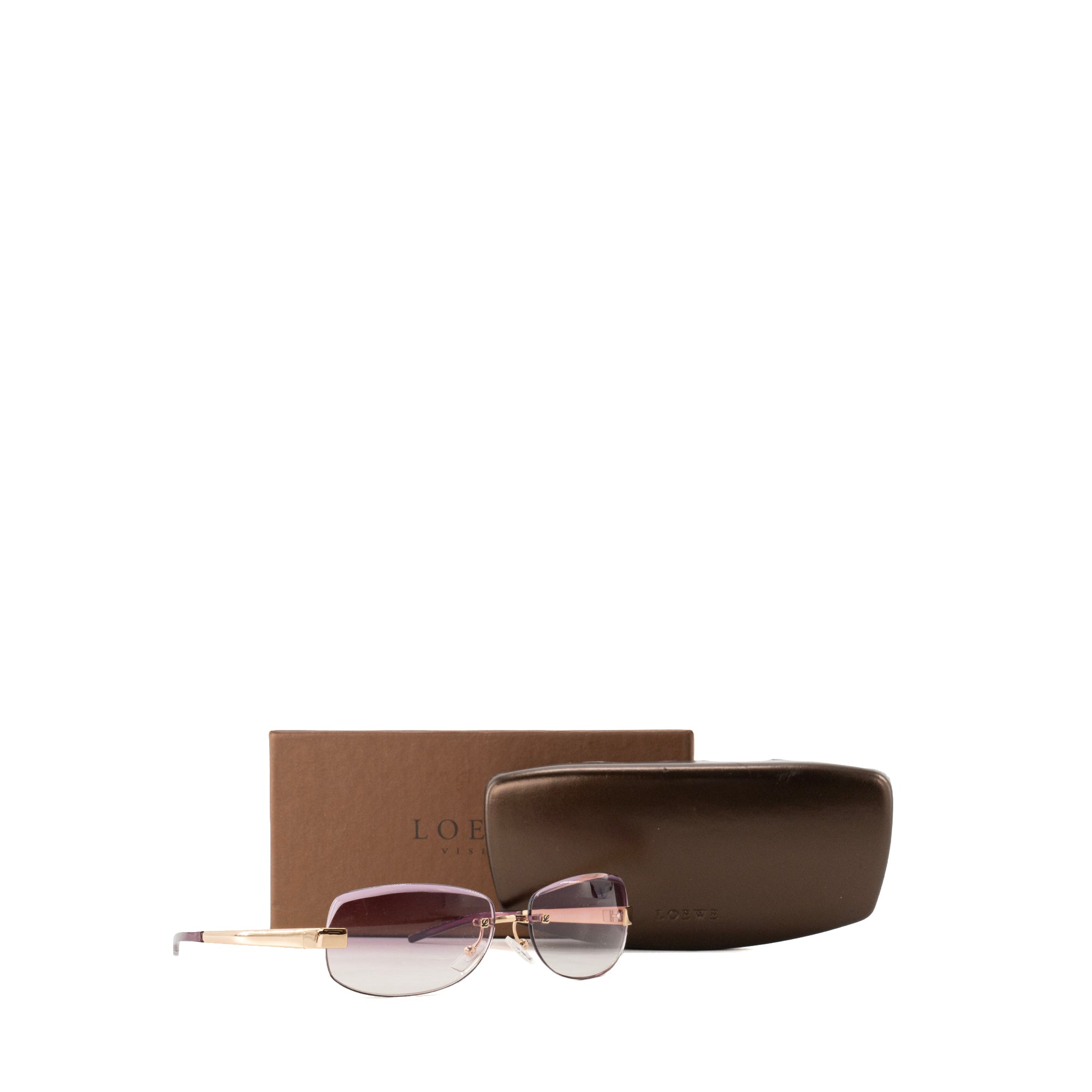 LOEWE - Lunettes de soleil Loewe violette et métal doré