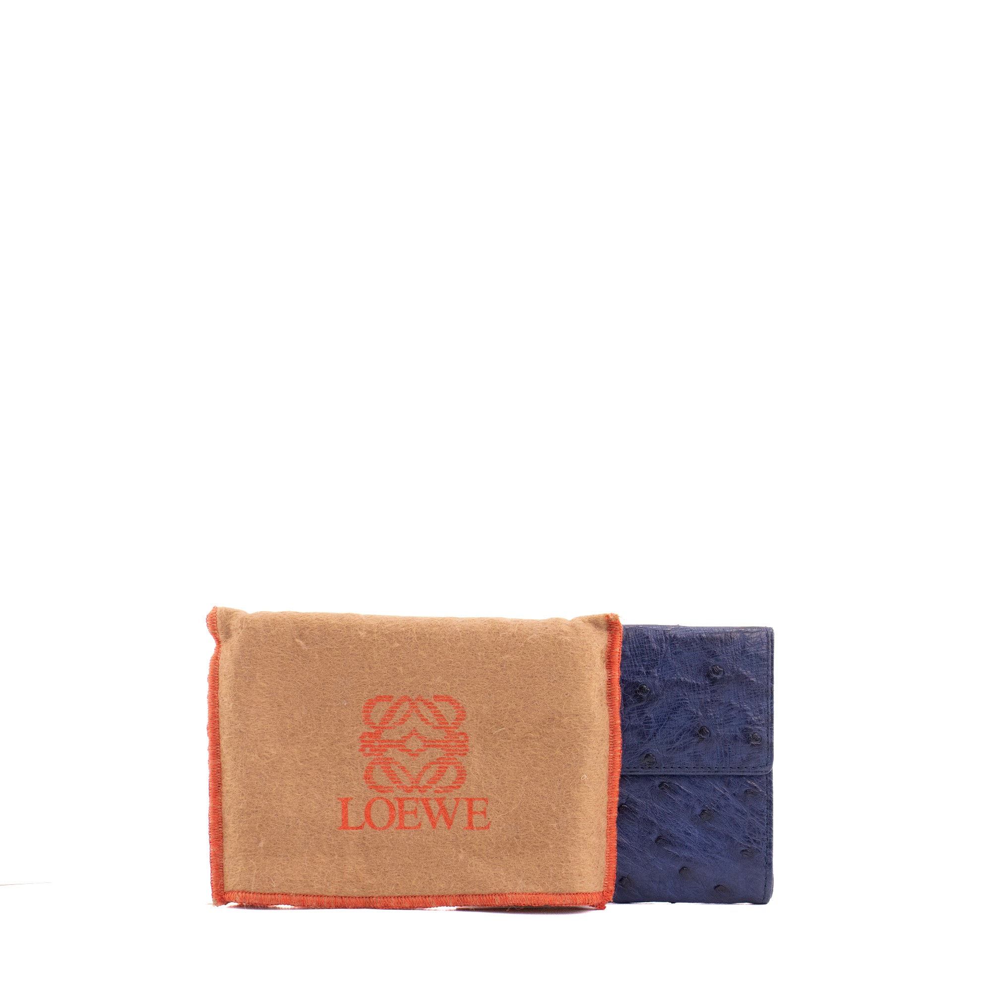 LOEWE - Loewe navy blue ostrich leather purse
