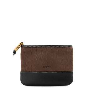 LOEWE - Porte monnaie Loewe en cuir marron et noir vintage