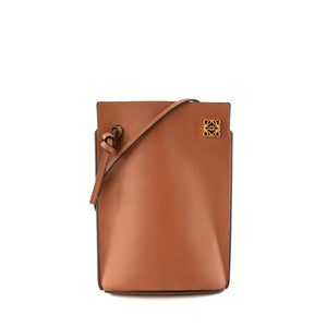 LOEWE - Sac à bandoulière Dice Pocket Loewe en cuir lisse marron