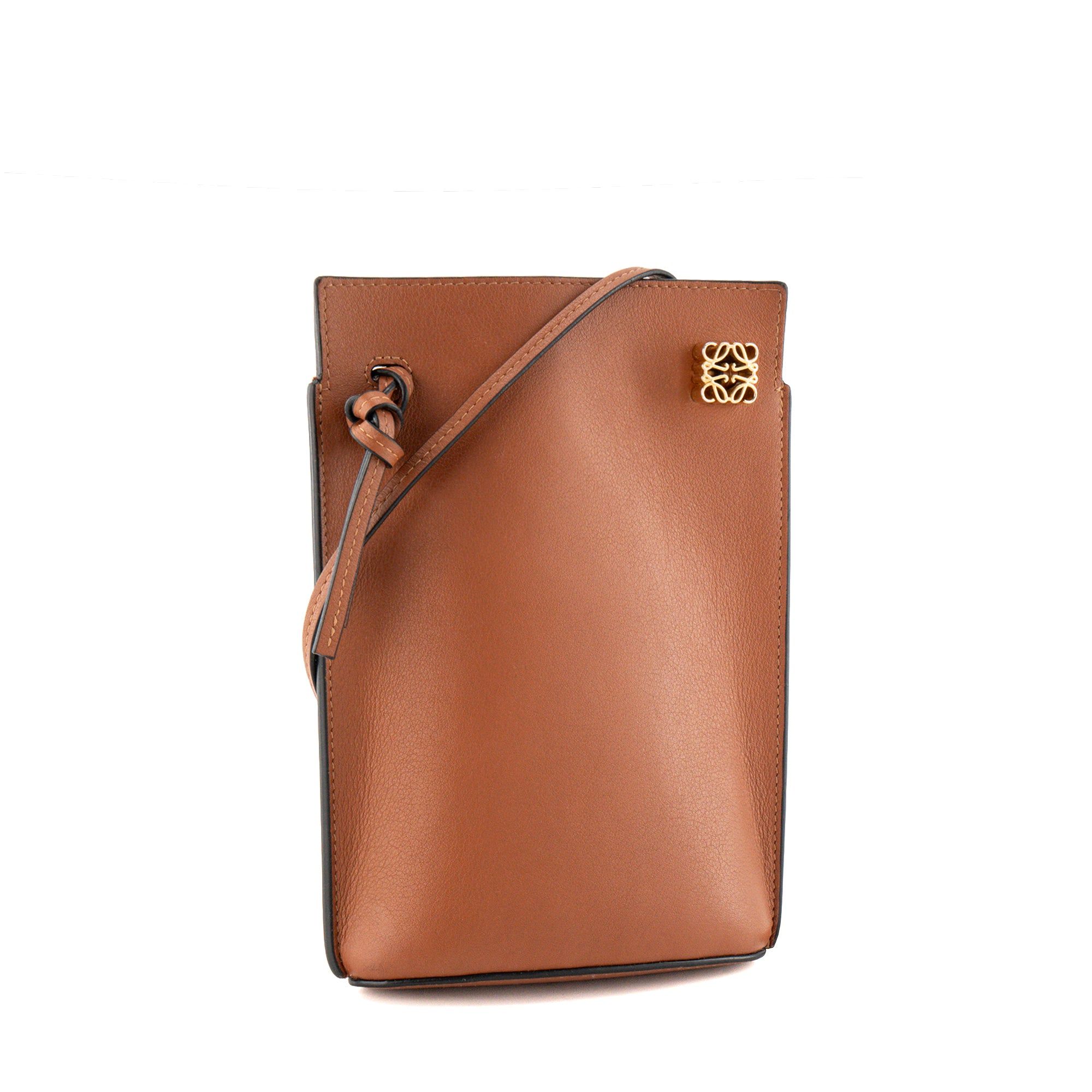 LOEWE - Sac à bandoulière Dice Pocket Loewe en cuir lisse marron