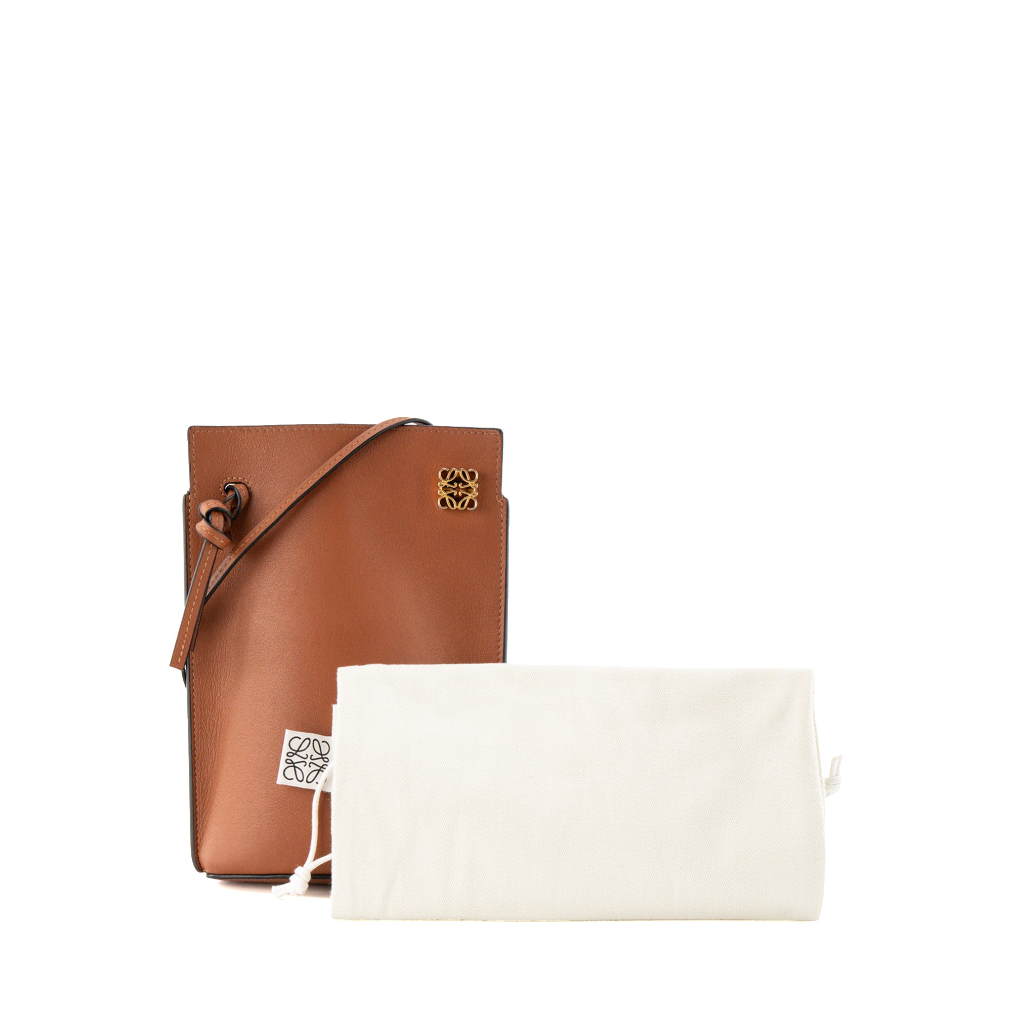 LOEWE - Sac à bandoulière Dice Pocket Loewe en cuir lisse marron