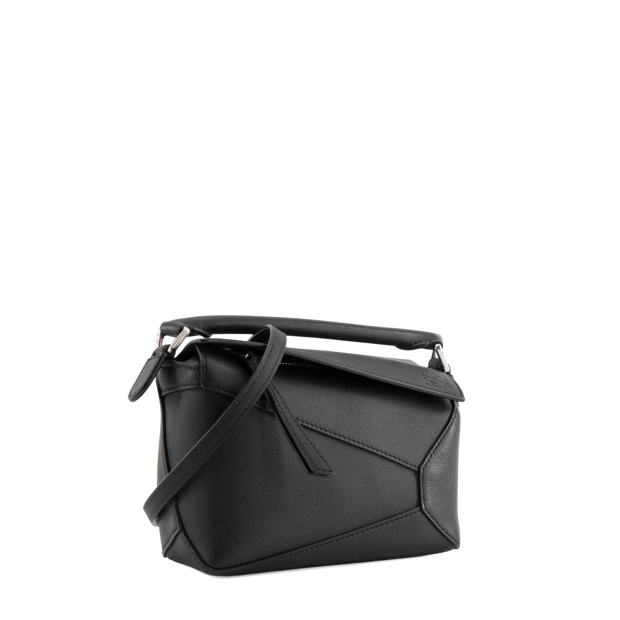 LOEWE - Loewe Mini Puzzle Crossbody Bag in Black Grained Leather