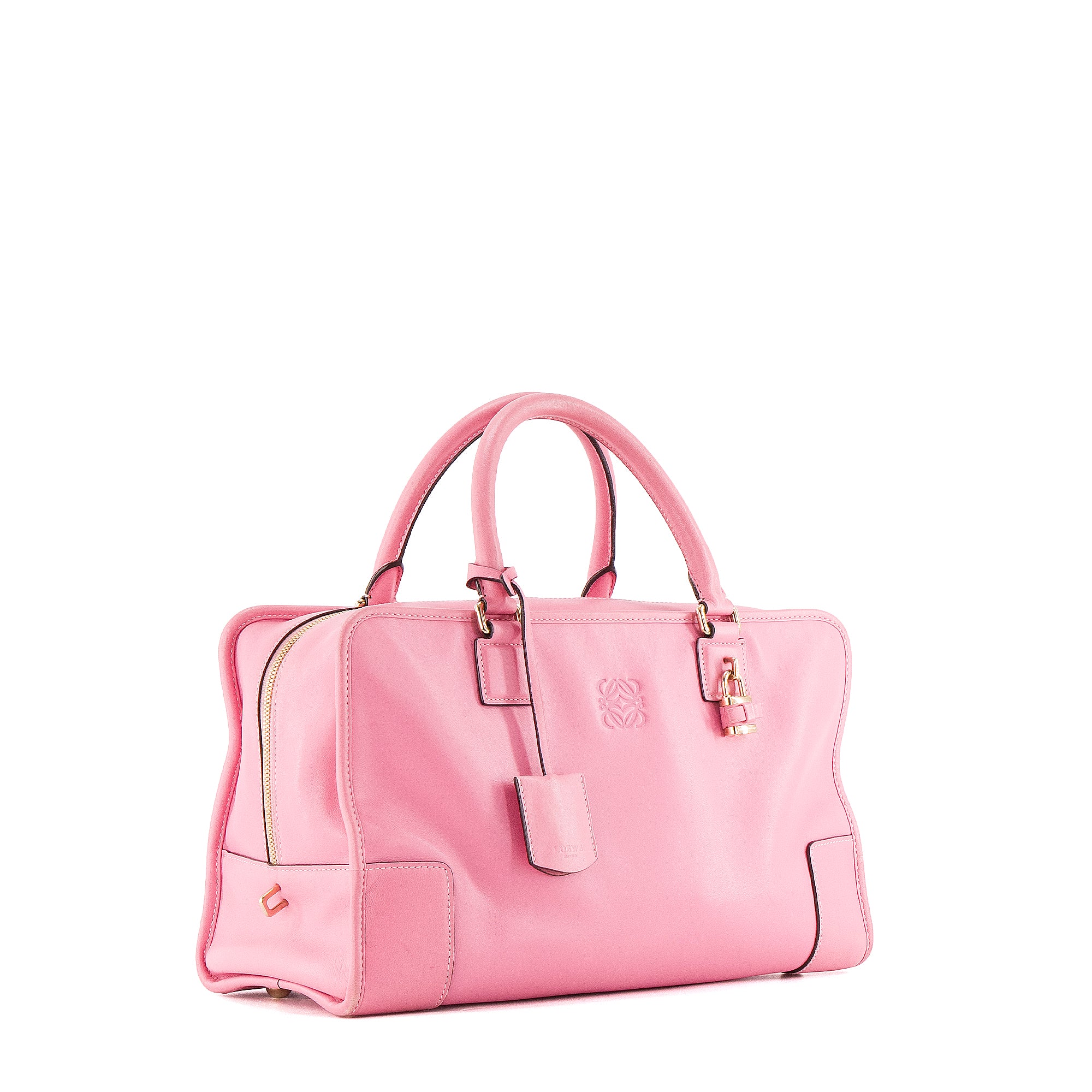 LOEWE - Sac à main Amazona Loewe en cuir lisse rose