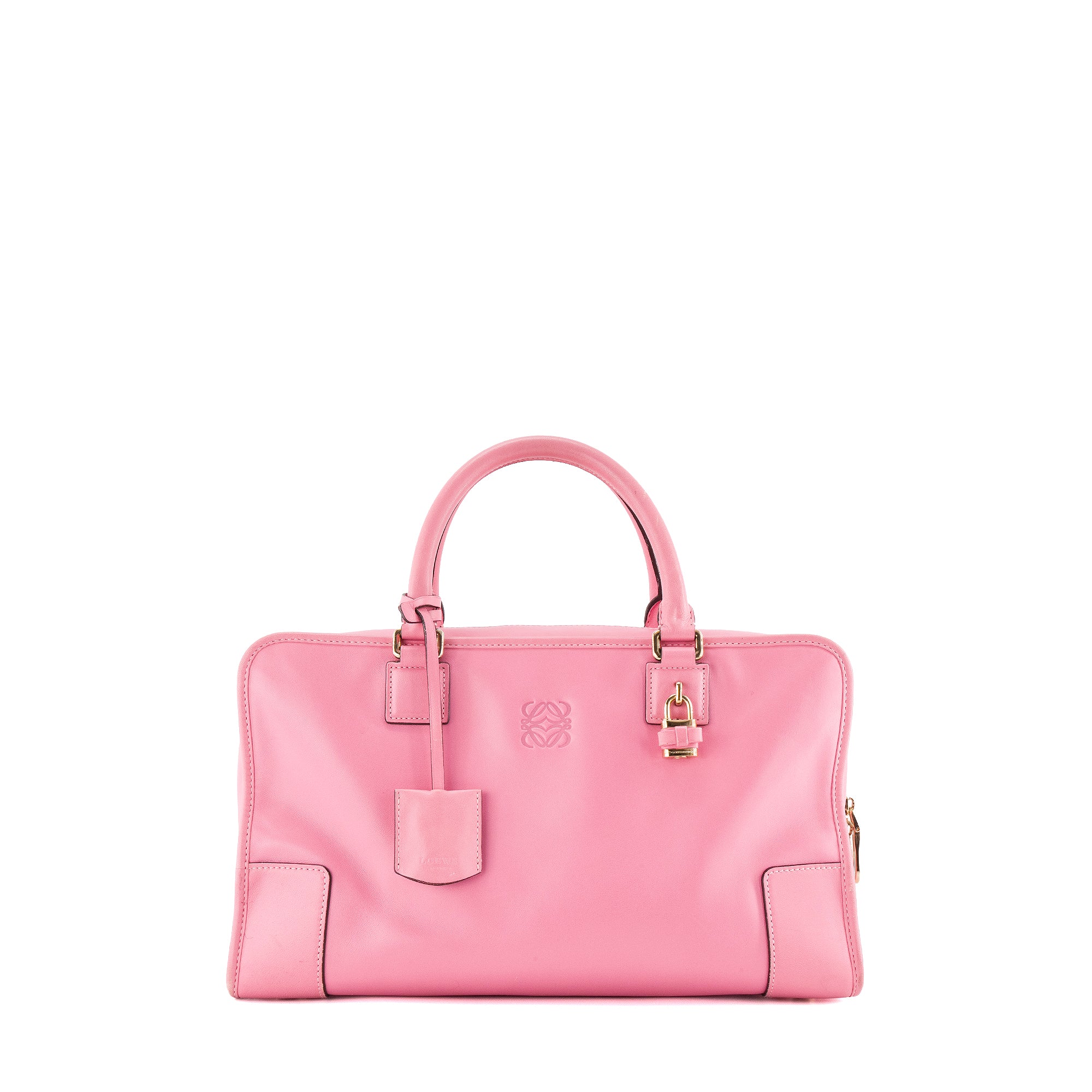 LOEWE - Sac à main Amazona Loewe en cuir lisse rose