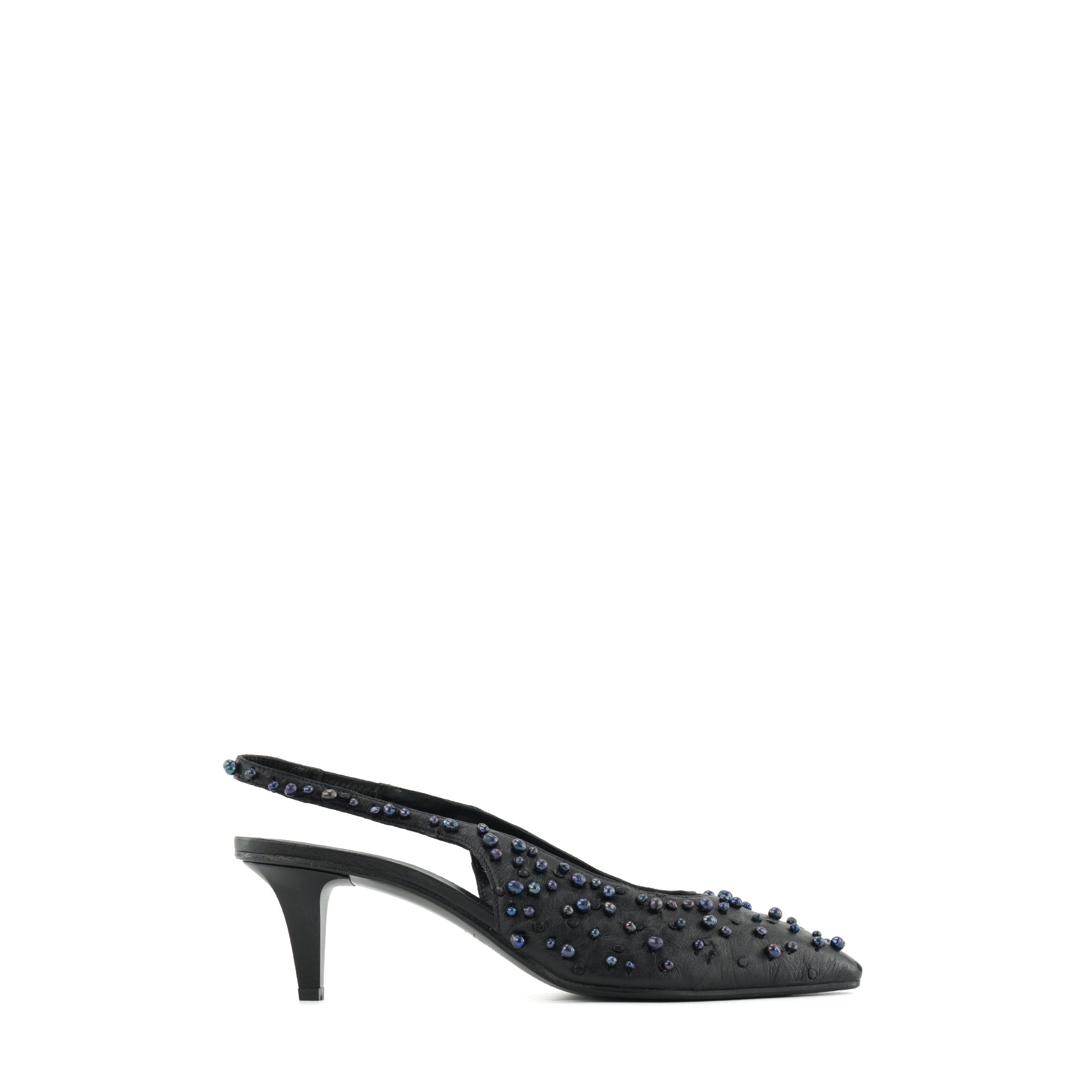 LORO PIANA - Escarpins Loro Piana en cuir d’autruche noir (T40)