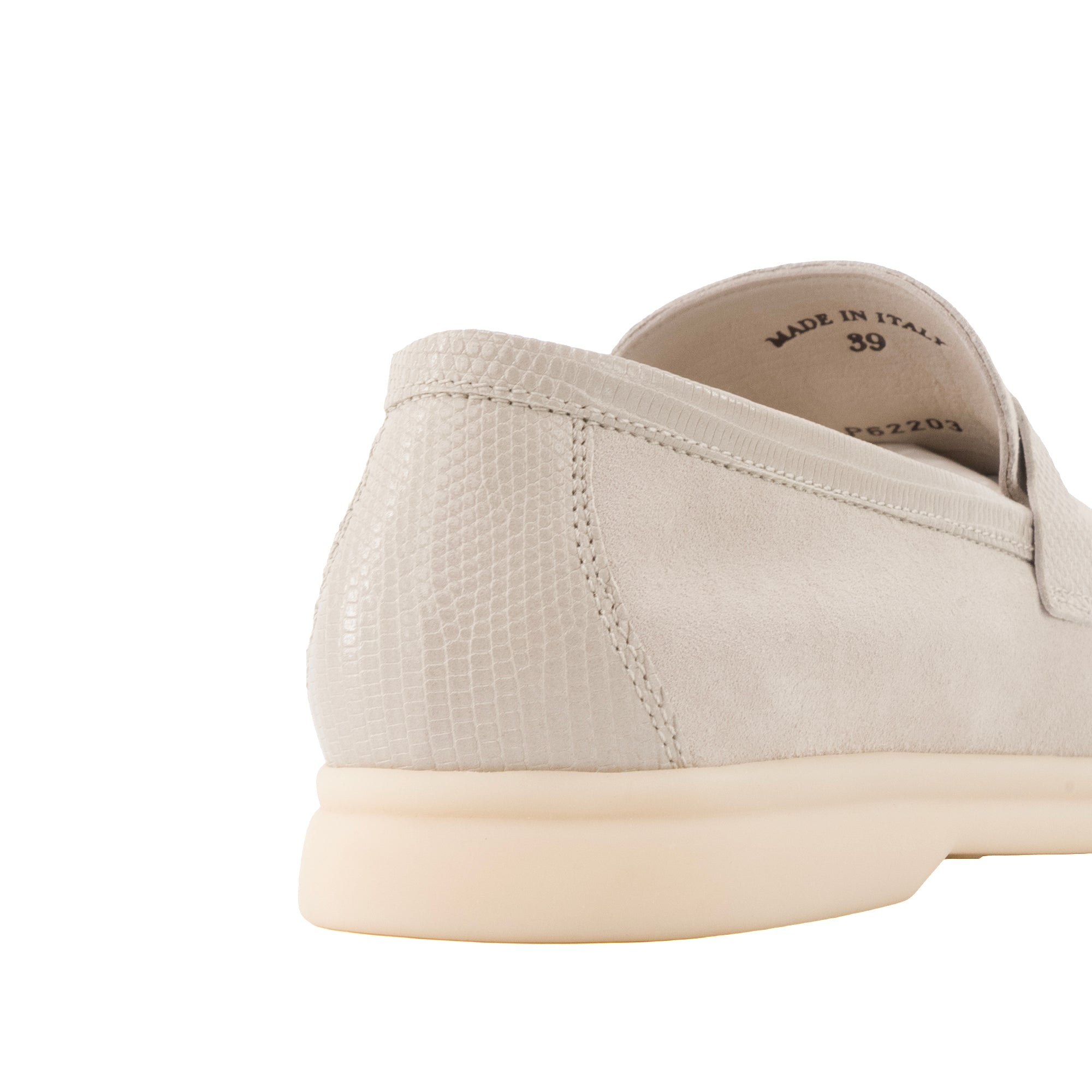 LORO PIANA - Mocassins Summer Charms Walk Loro Piana en daim et empiècements en cuir exotique lézard (T39)