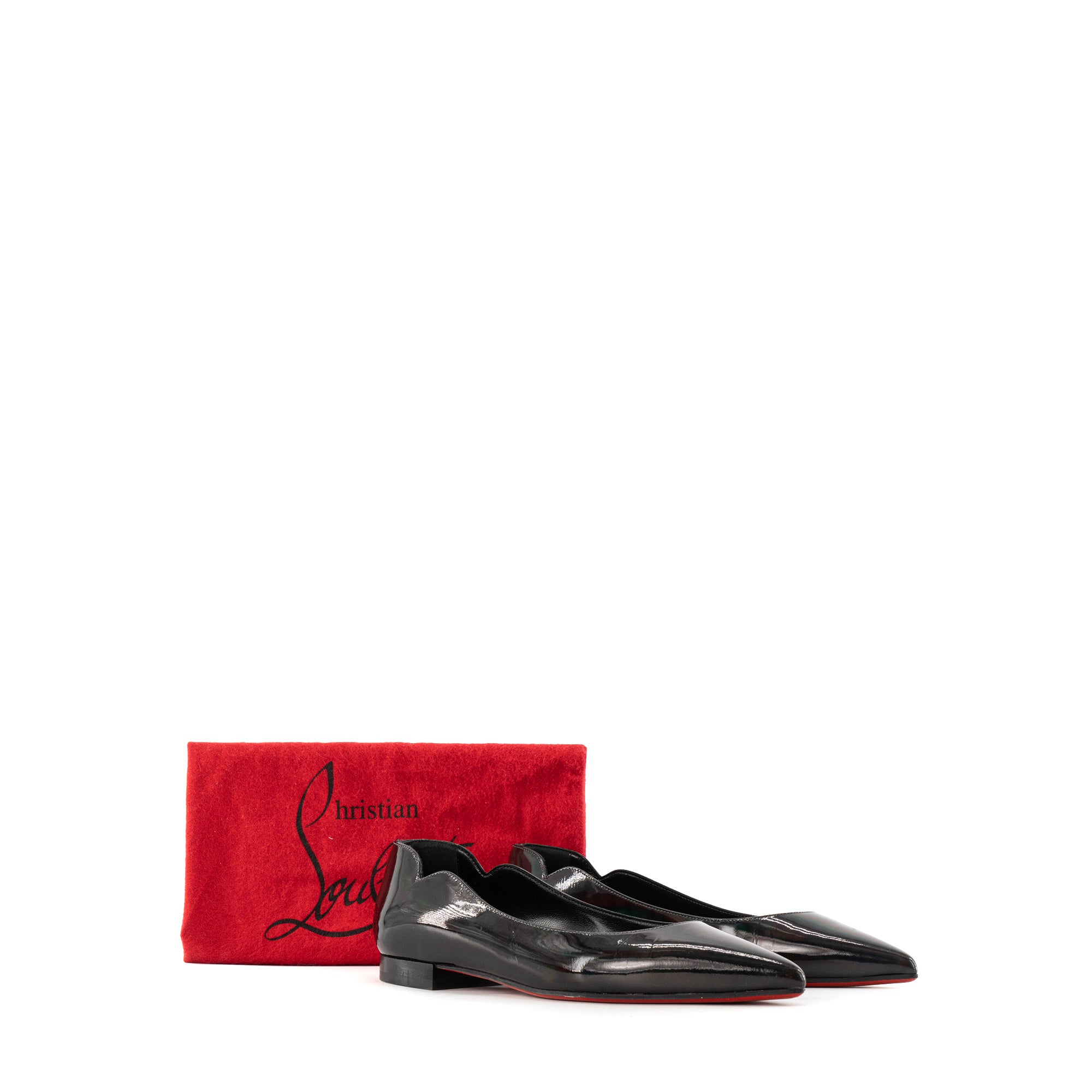 LOUBOUTIN - Ballerines Hot Chickita Louboutin en cuir verni noir (T35)