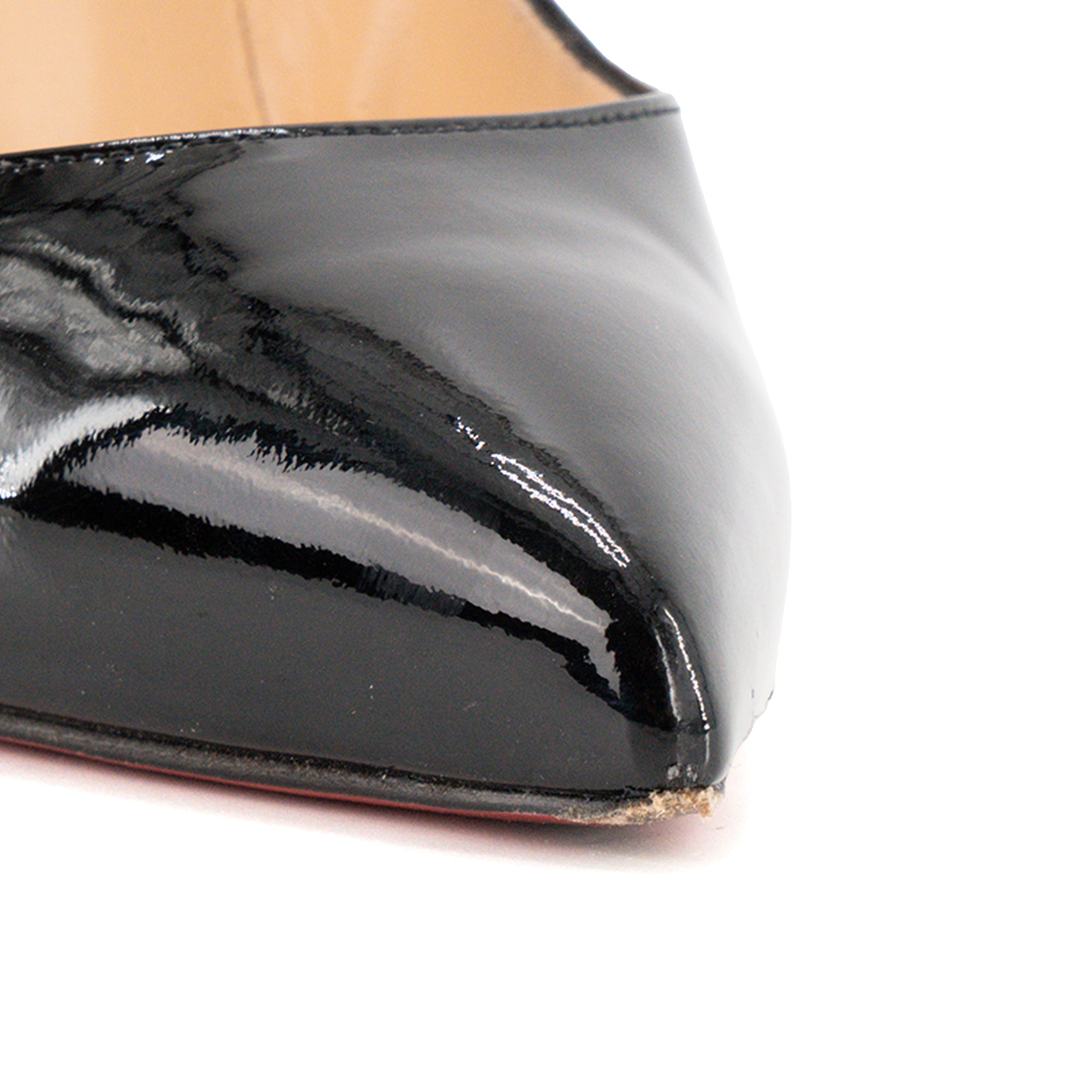 LOUBOUTIN - Escarpins Hot Chick Louboutin en cuir verni noir (T39,5)