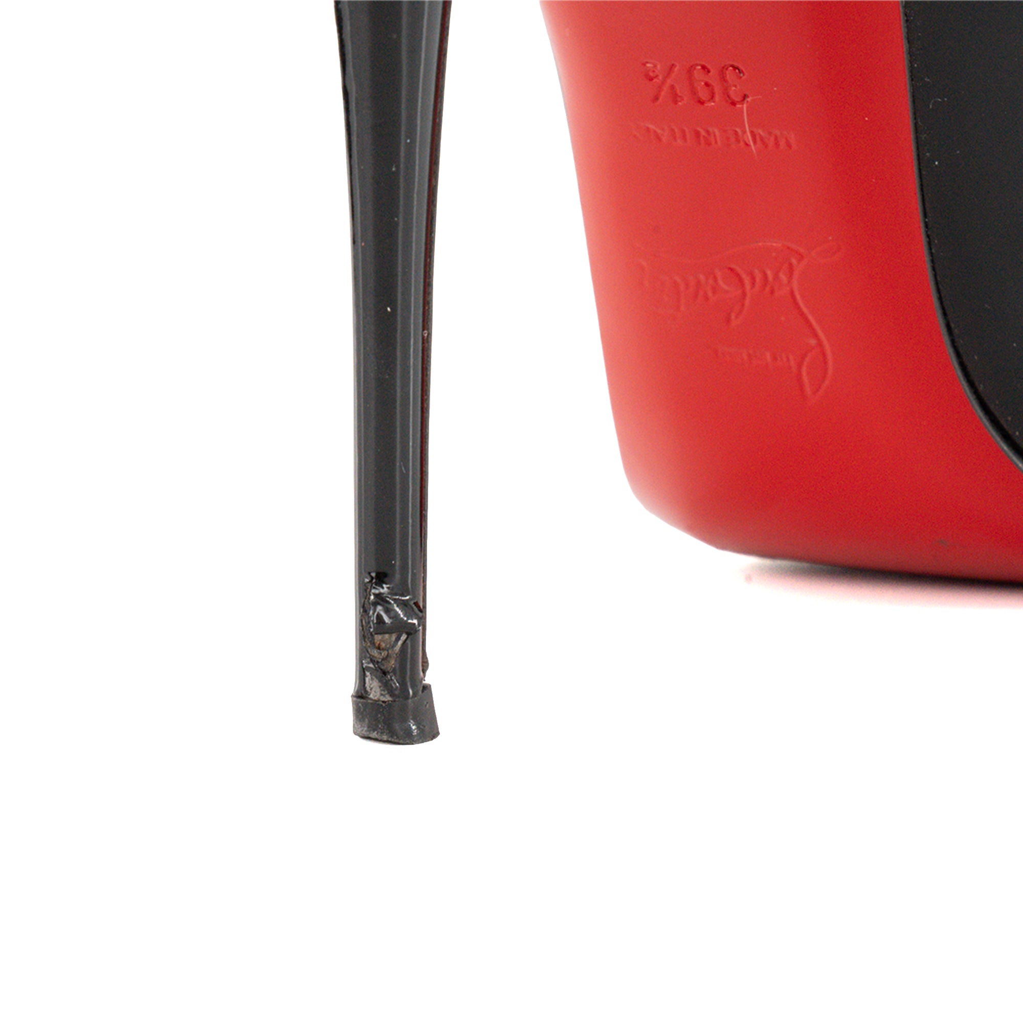 LOUBOUTIN - Escarpins Hot Chick Louboutin en cuir verni noir (T39,5)