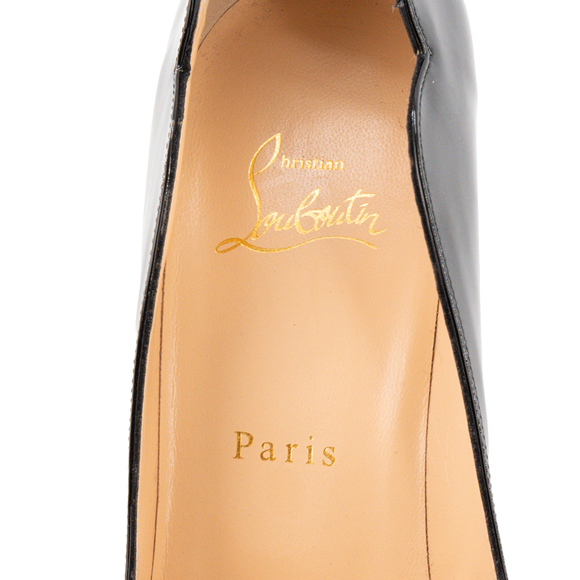 LOUBOUTIN - Escarpins Hot Chick Louboutin en cuir verni noir (T39,5)