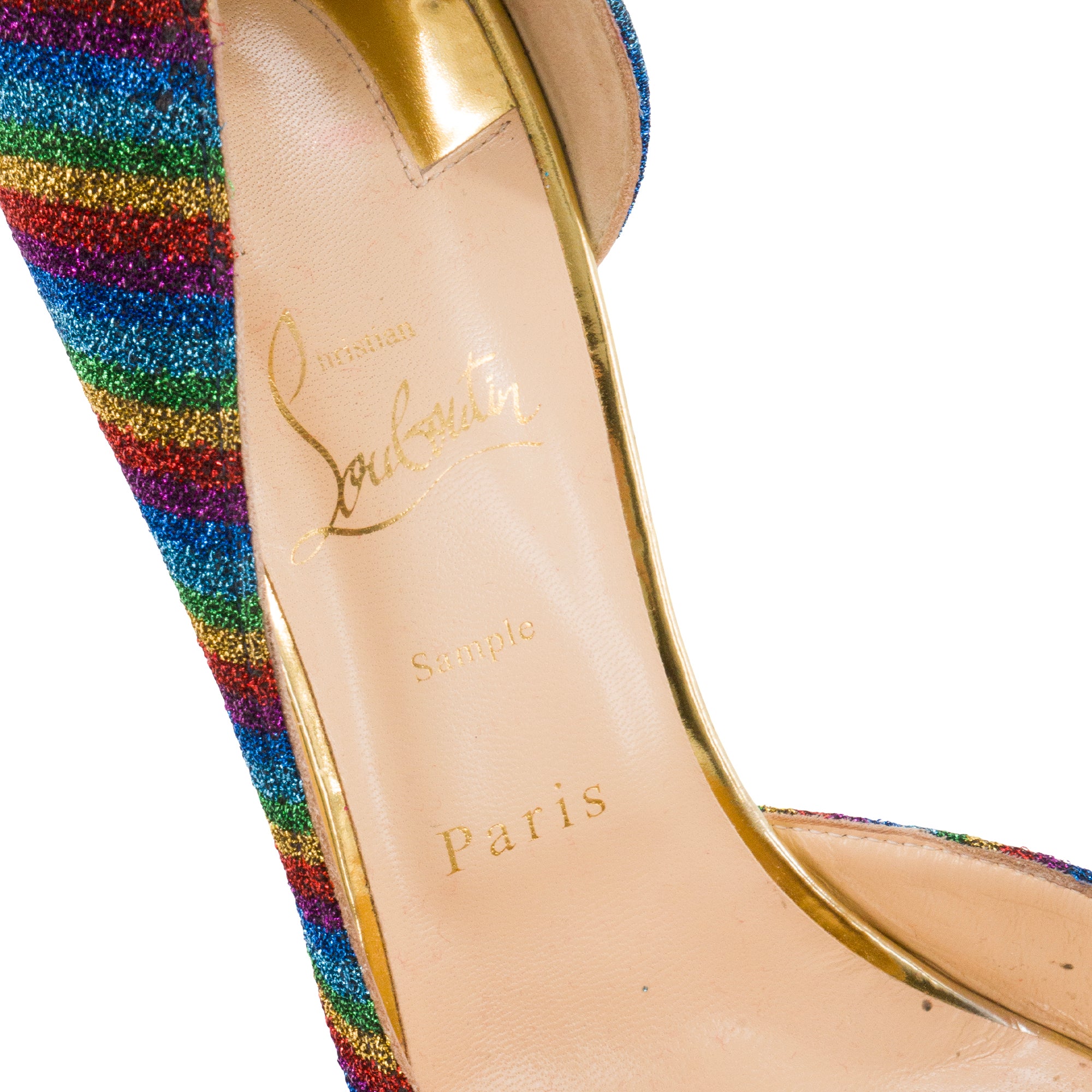 LOUBOUTIN - Escarpins Iriza Louboutin en cuir et lurex multicolore (T41)