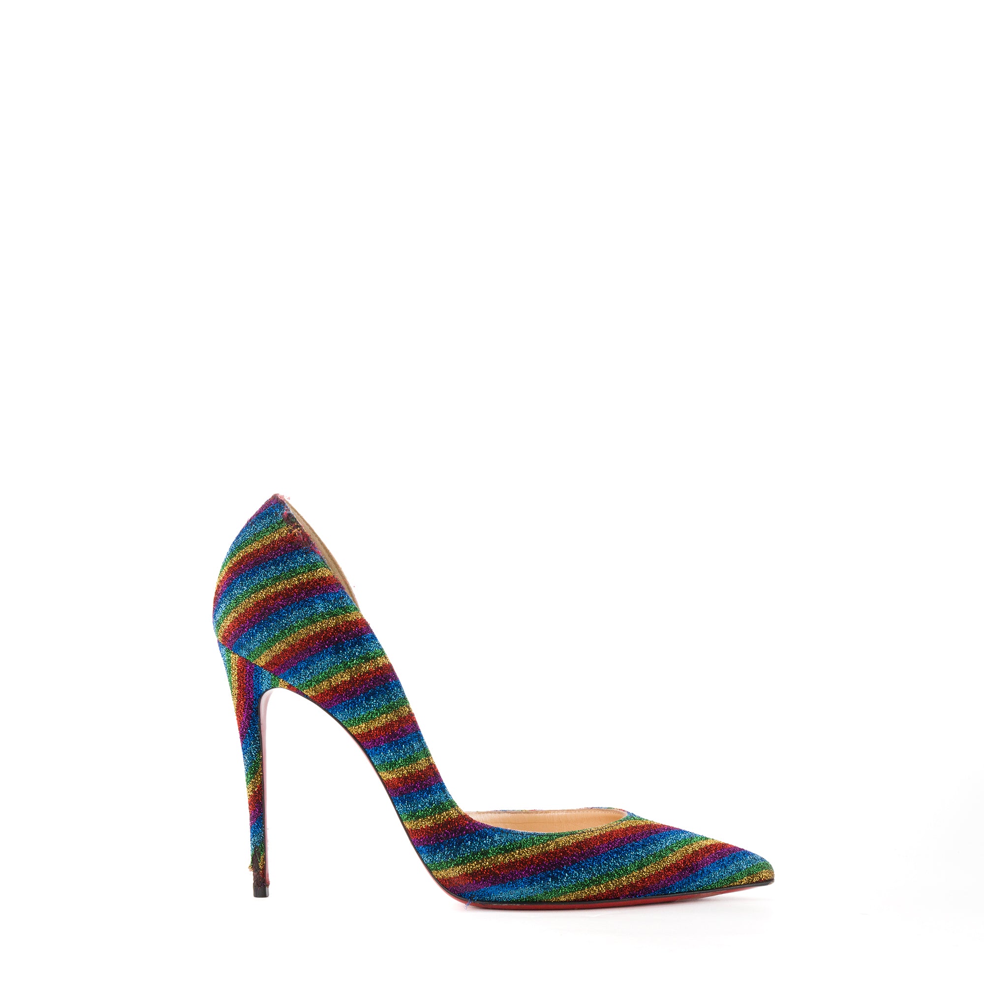 LOUBOUTIN - Escarpins Iriza Louboutin en cuir et lurex multicolore (T41)