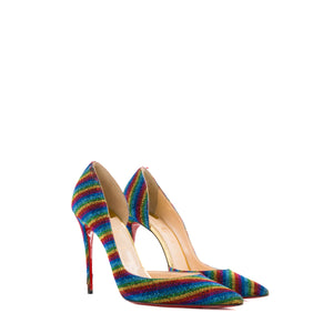LOUBOUTIN - Escarpins Iriza Louboutin en cuir et lurex multicolore (T41)