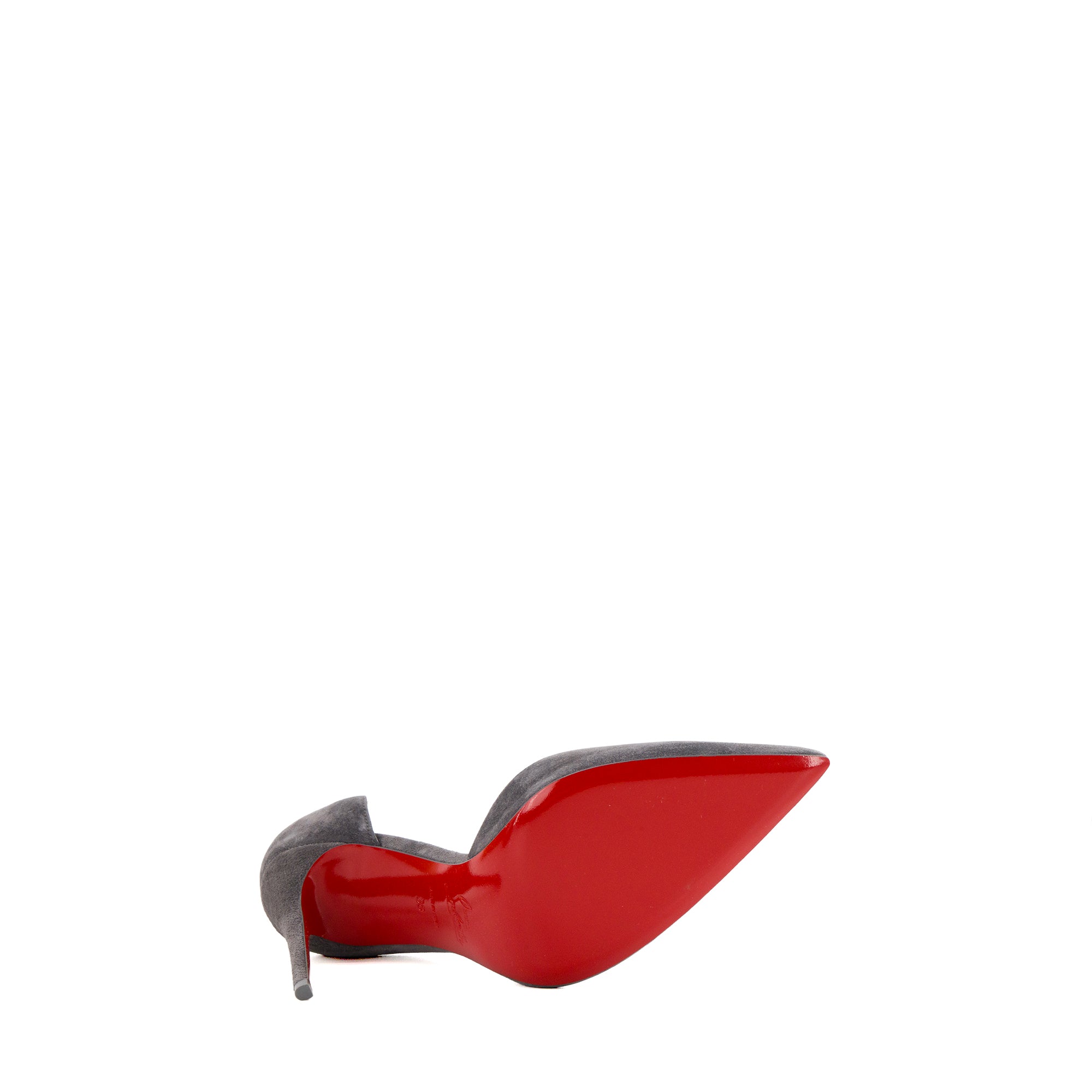 LOUBOUTIN - Escarpins Iriza Louboutin en daim gris (T38)
