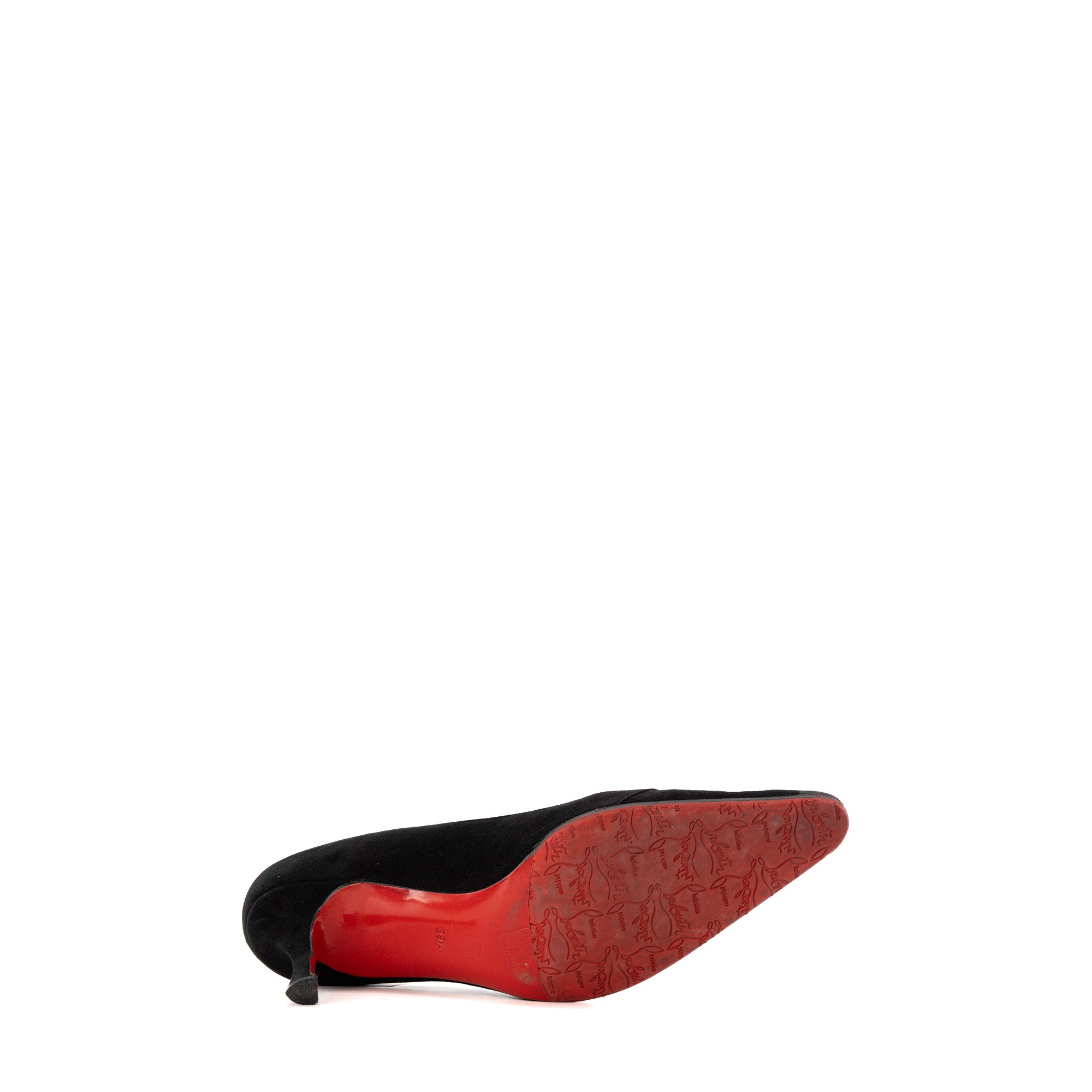LOUBOUTIN - Escarpins Louboutin en nubuck noir (T39,5)