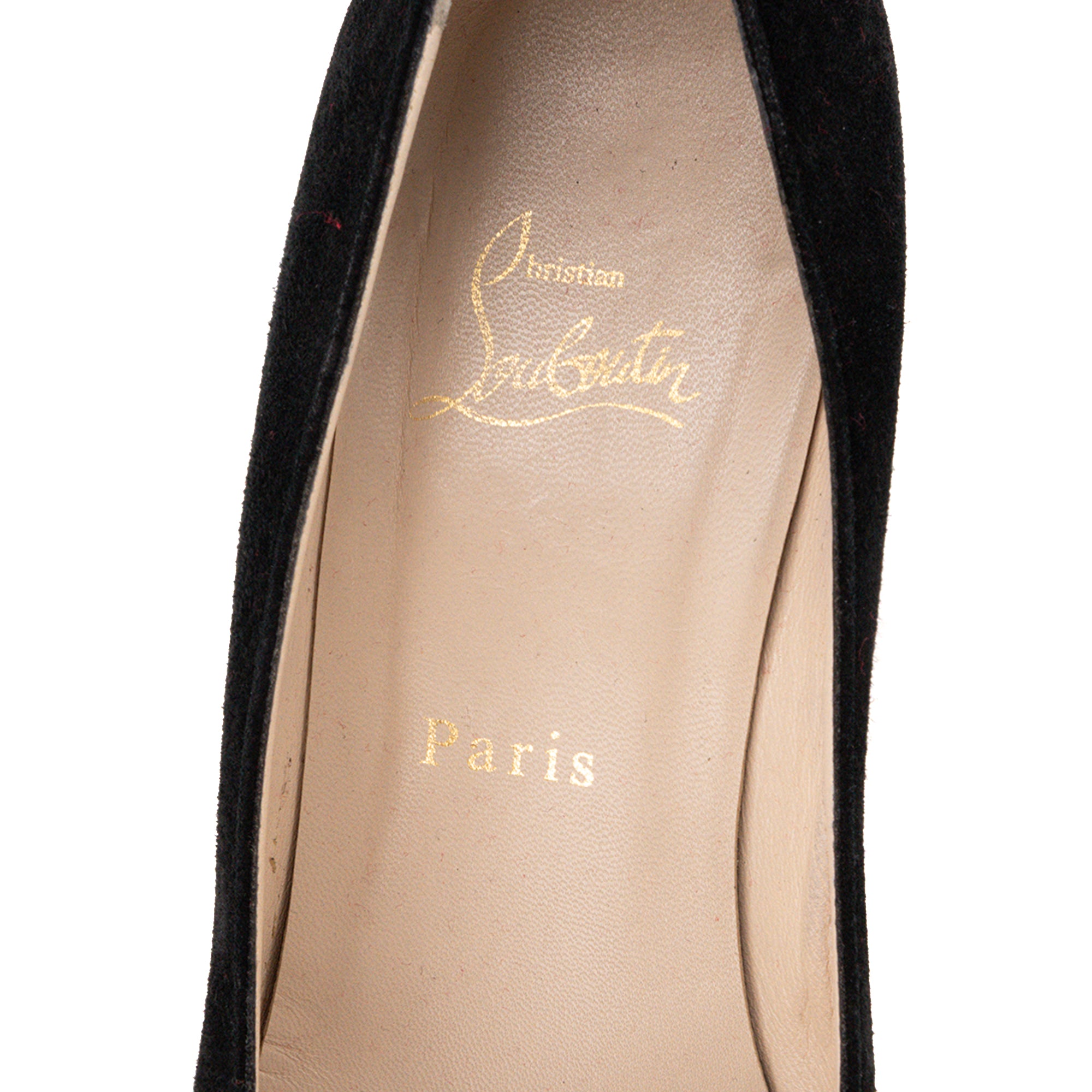LOUBOUTIN - Escarpins Louboutin en nubuck noir (T39,5)