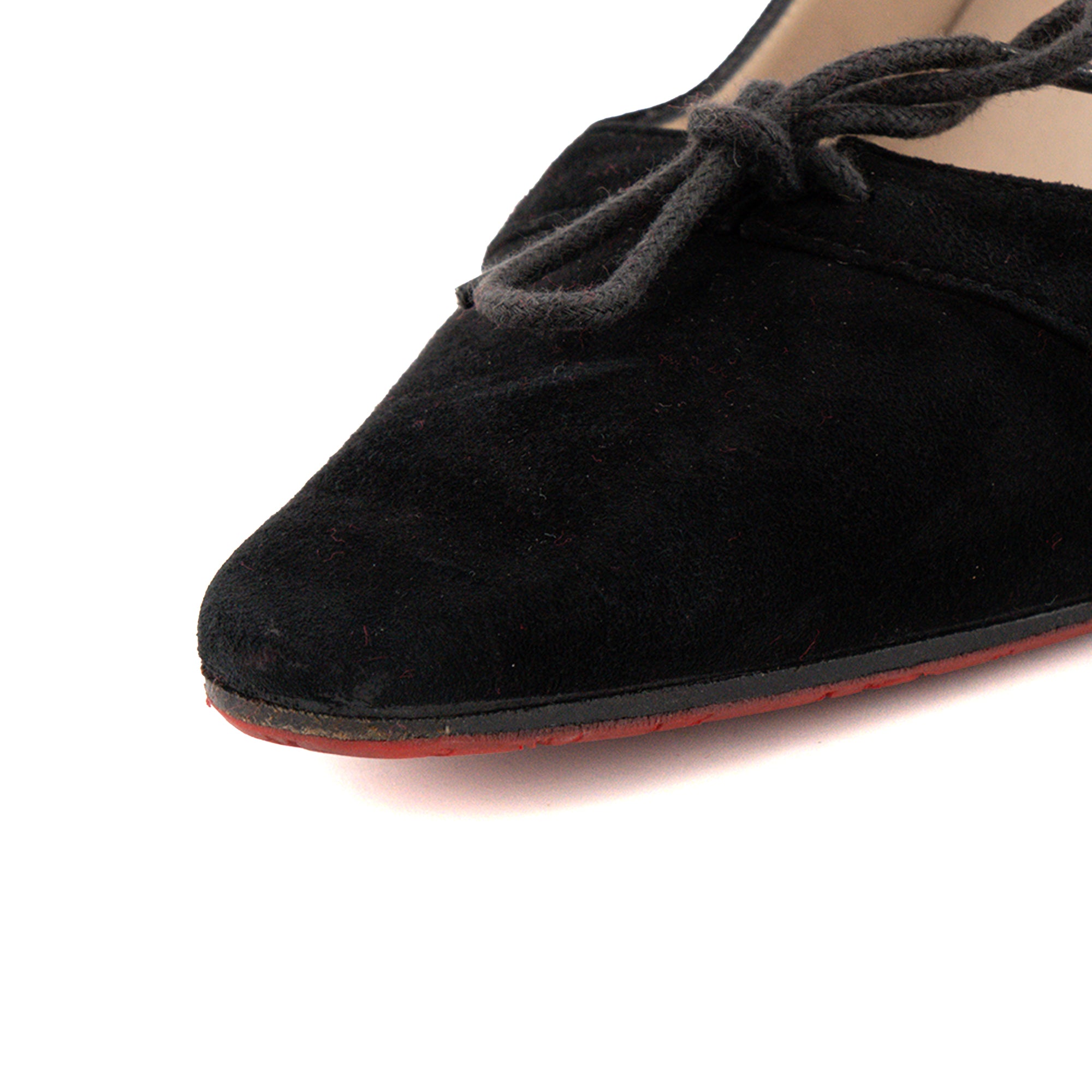 LOUBOUTIN - Escarpins Louboutin en nubuck noir (T39,5)