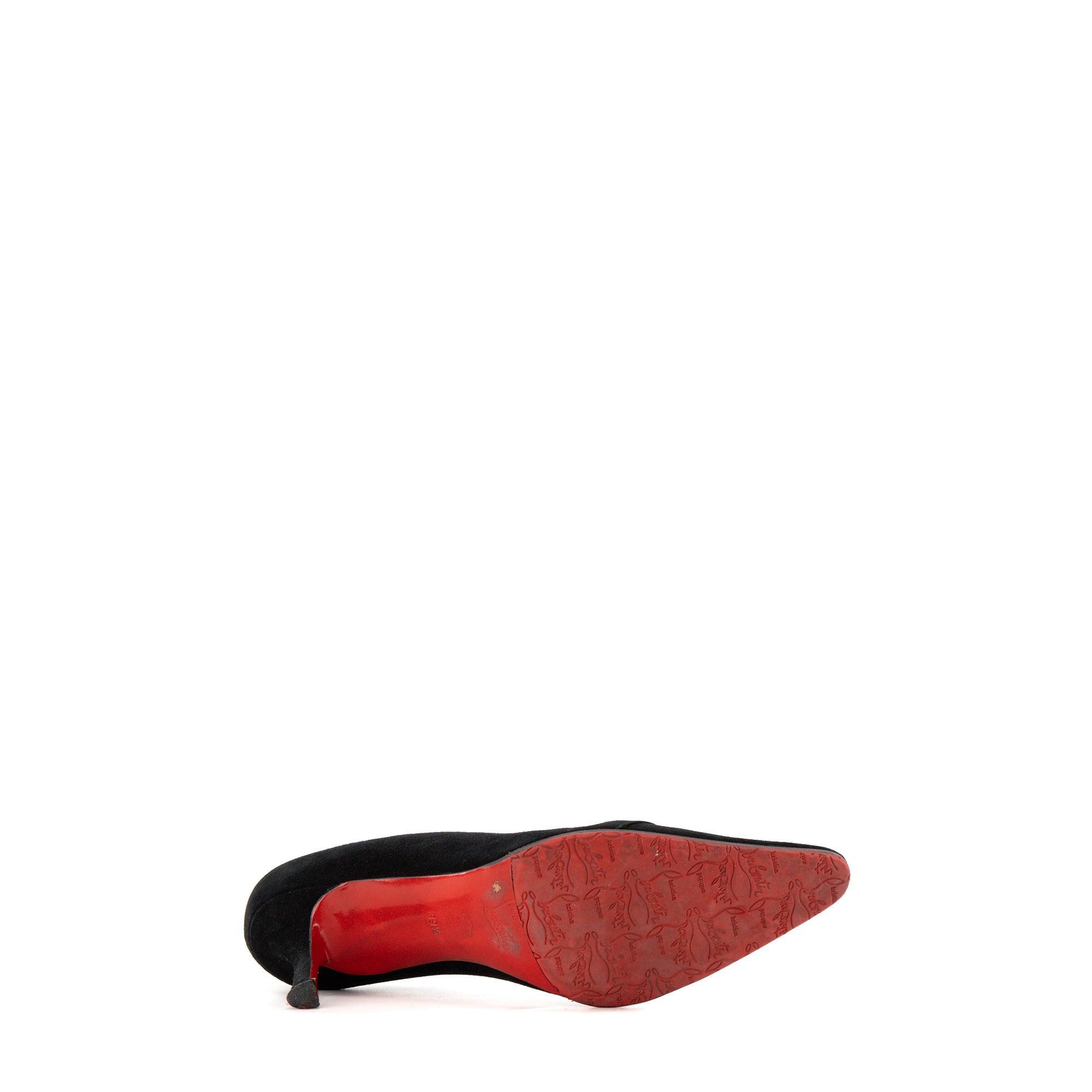 LOUBOUTIN - Escarpins Louboutin en nubuck noir (T39,5)