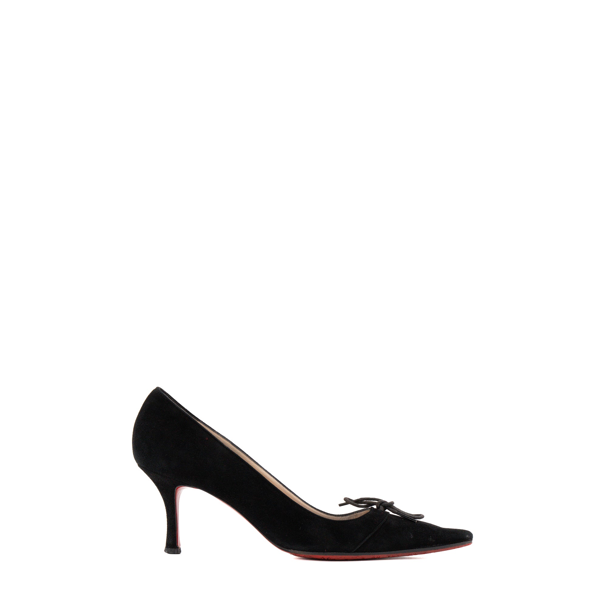 LOUBOUTIN - Escarpins Louboutin en nubuck noir (T39,5)