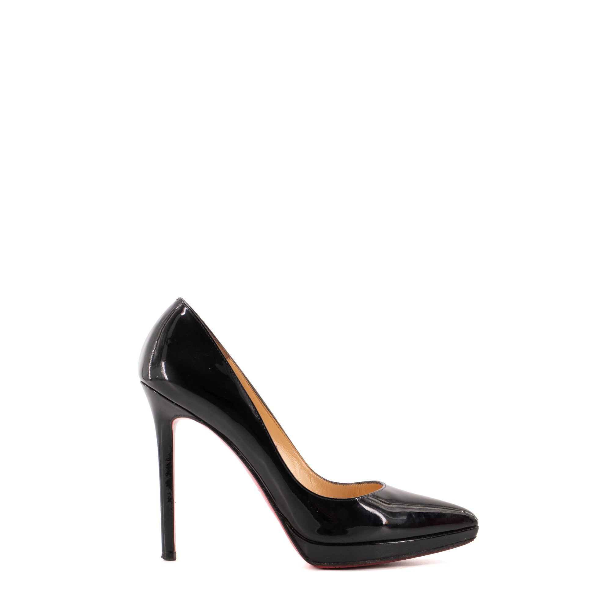 LOUBOUTIN - Escarpins Pigalle Louboutin en cuir verni noir (T38)