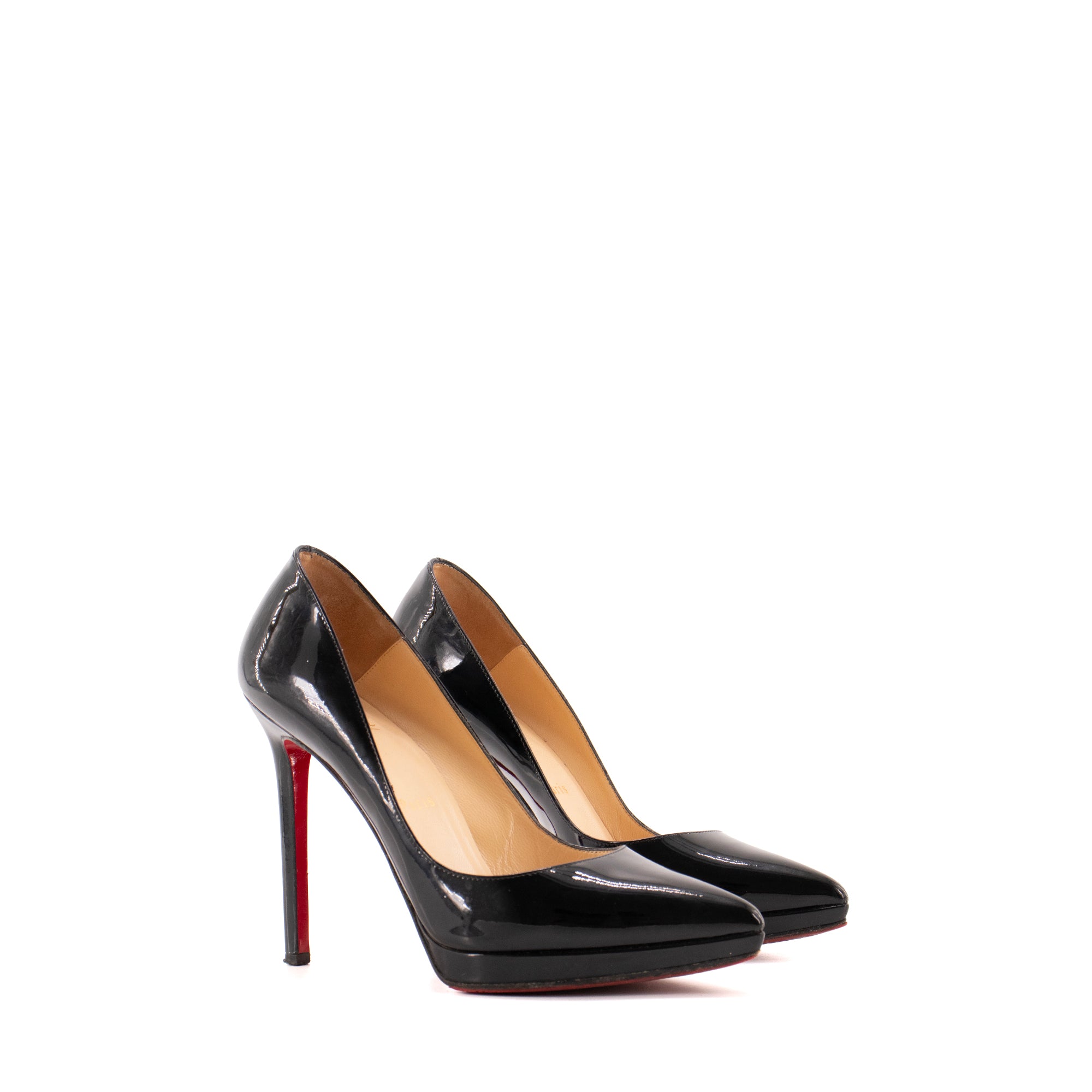 LOUBOUTIN - Escarpins Pigalle Louboutin en cuir verni noir (T38)