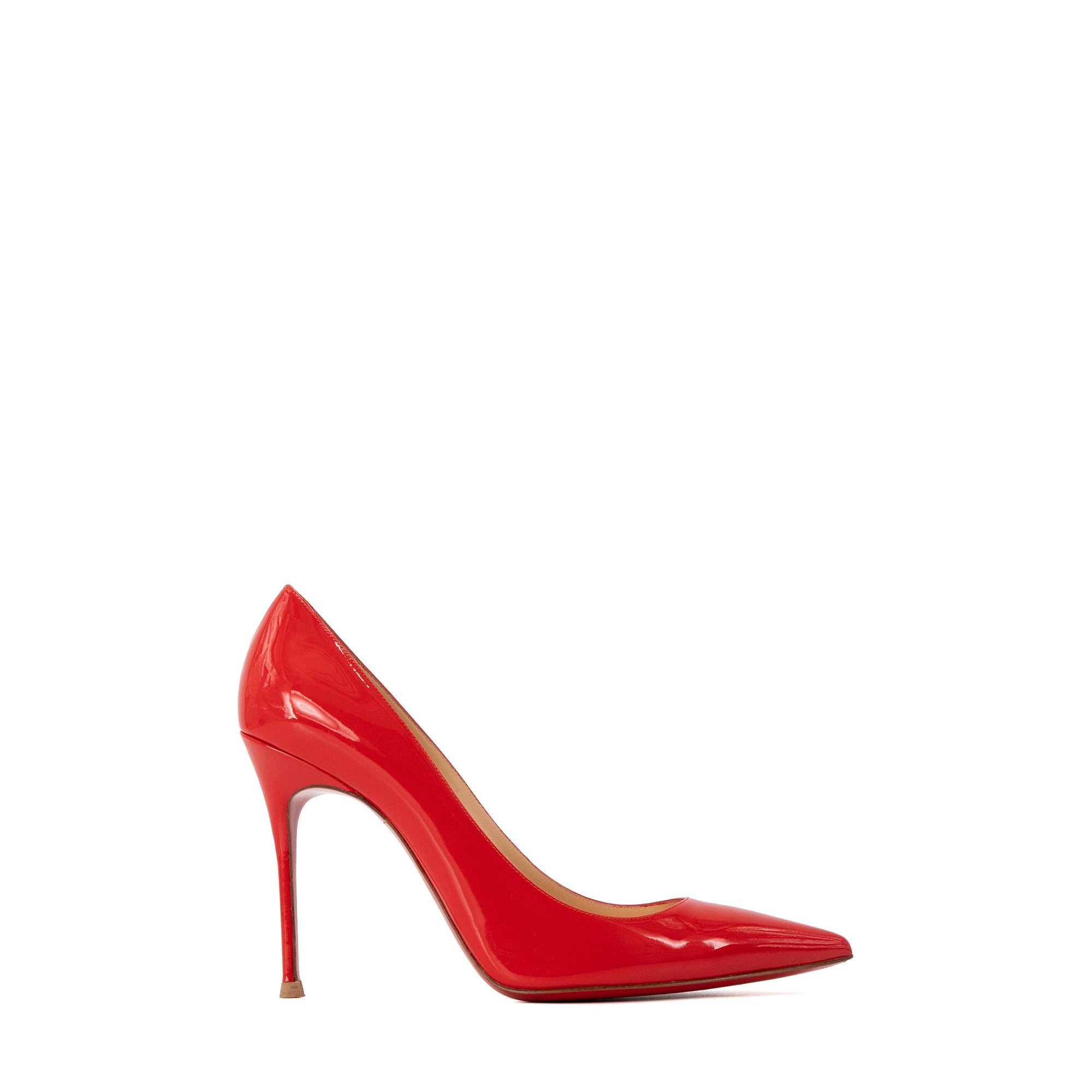 LOUBOUTIN - Escarpins Pigalle Follies Louboutin en cuir vernis rouge (T40)