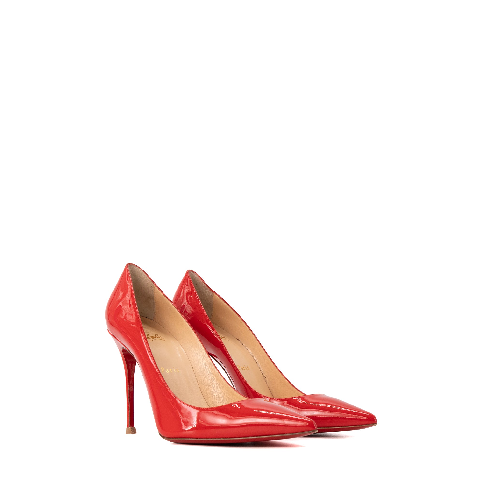 LOUBOUTIN - Escarpins Pigalle Follies Louboutin en cuir vernis rouge (T40)