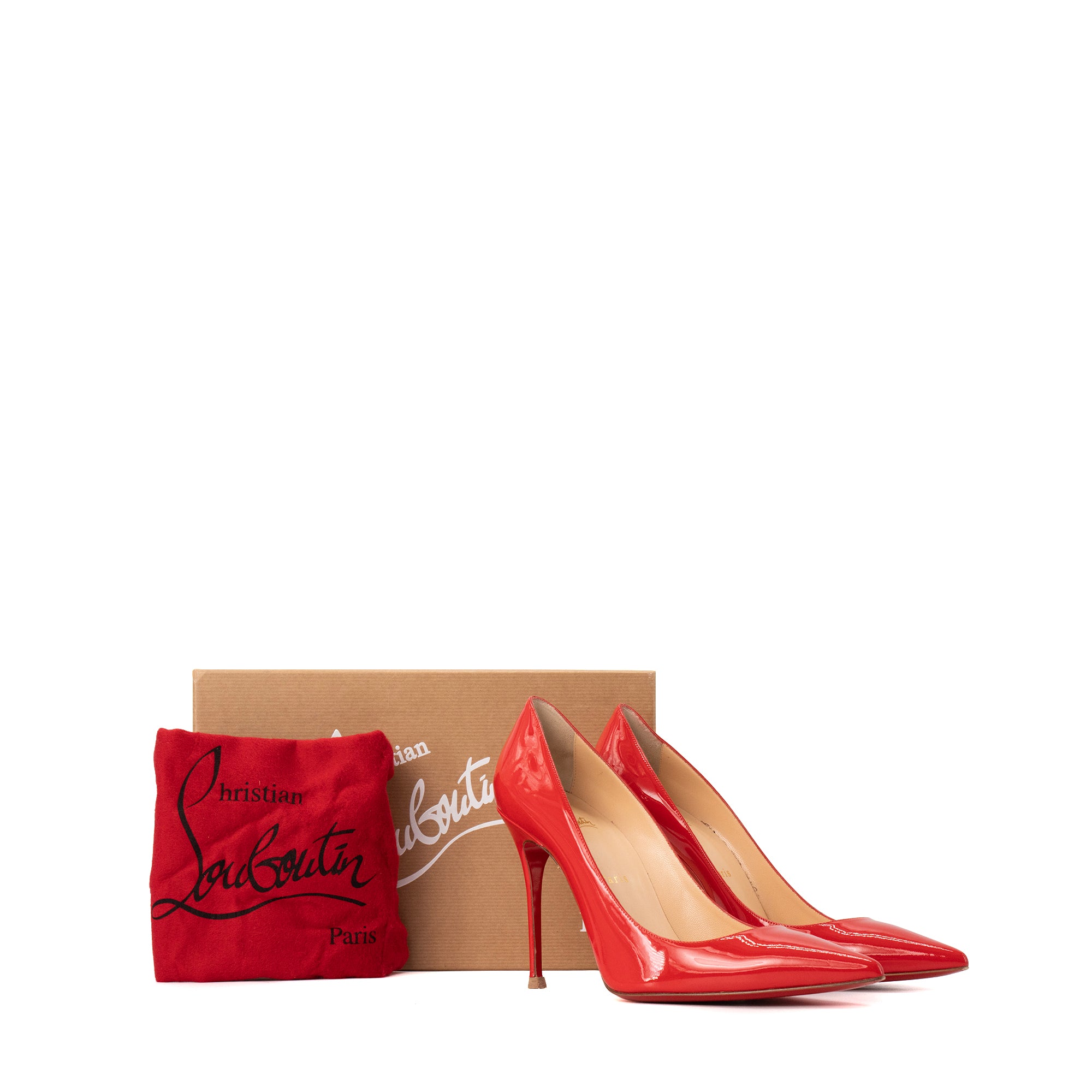 LOUBOUTIN - Escarpins Pigalle Follies Louboutin en cuir vernis rouge (T40)