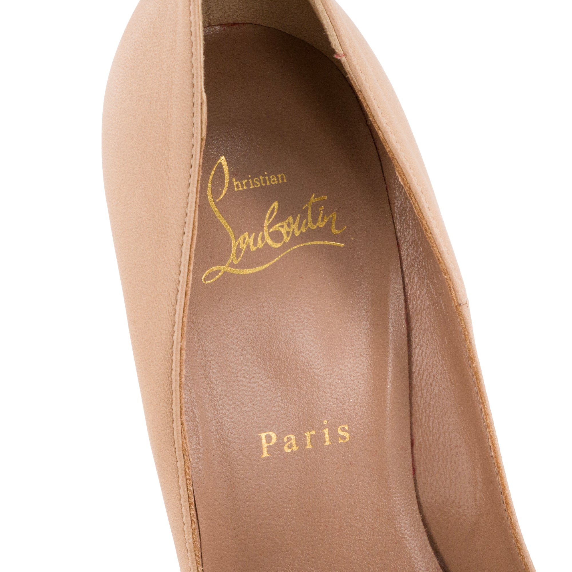 LOUBOUTIN - Escarpins So Kate Louboutin en cuir lisse beige (T38)