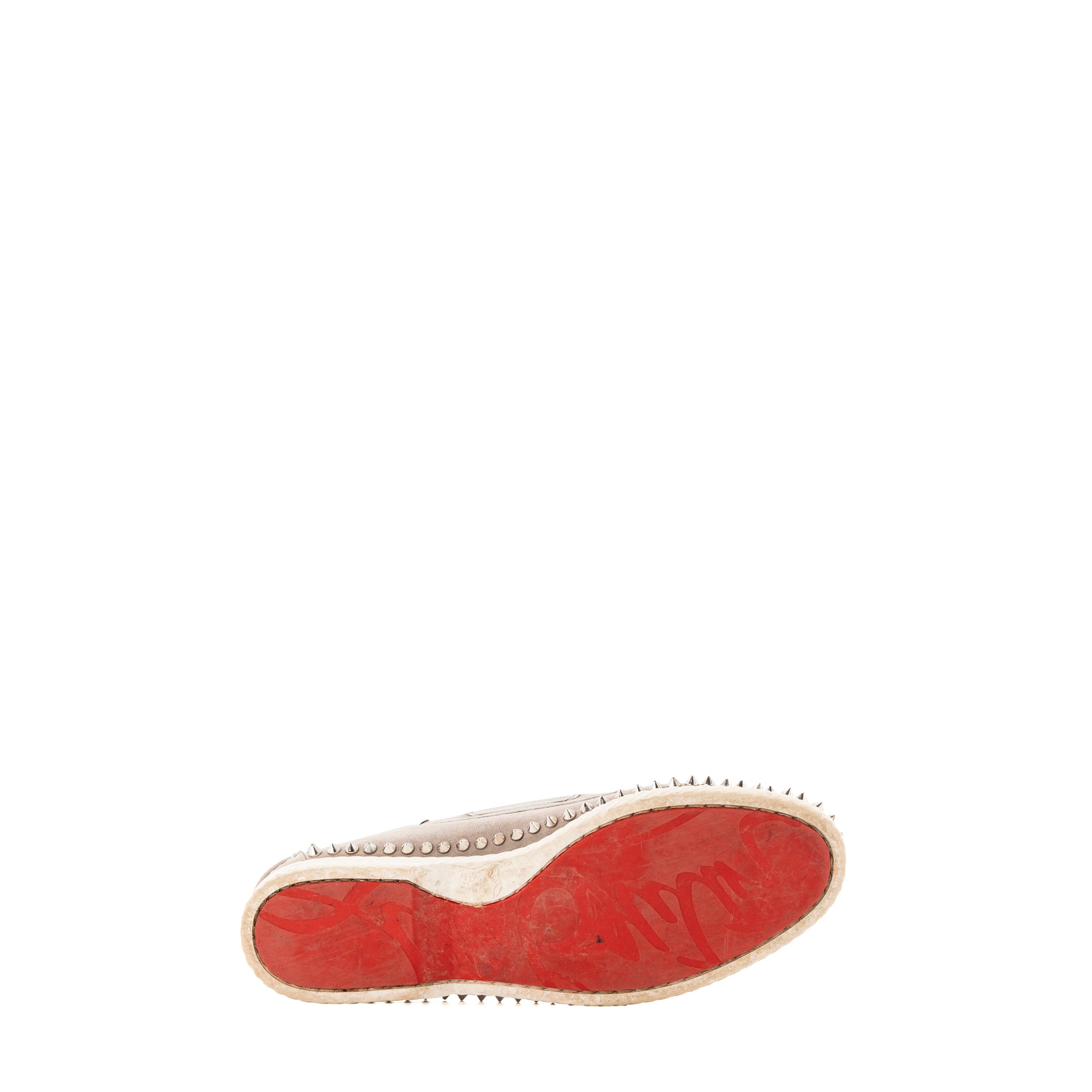 LOUBOUTIN - Mocassins Steckel Spikes Louboutin en daim gris (T43)
