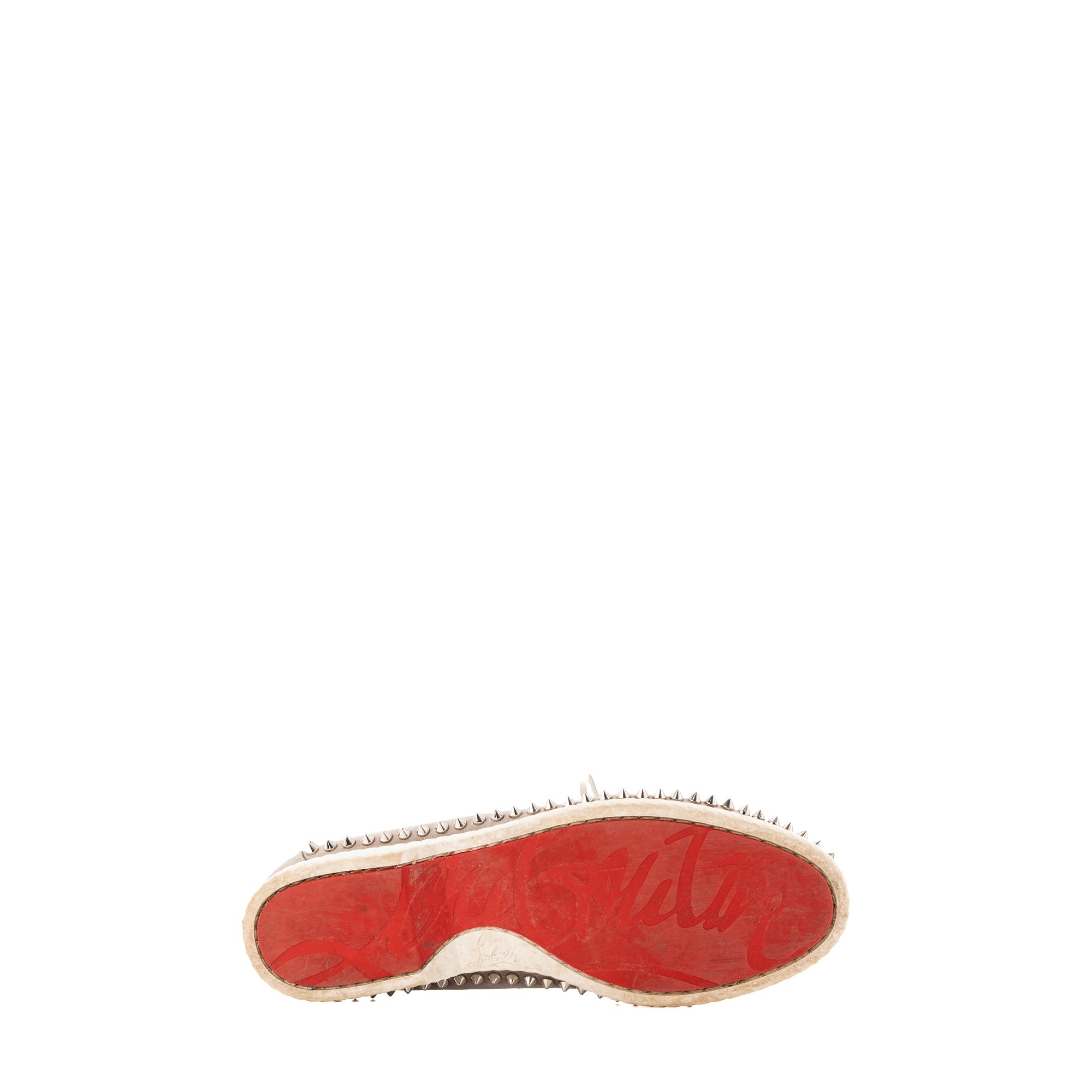 LOUBOUTIN - Mocassins Steckel Spikes Louboutin en daim gris (T43)