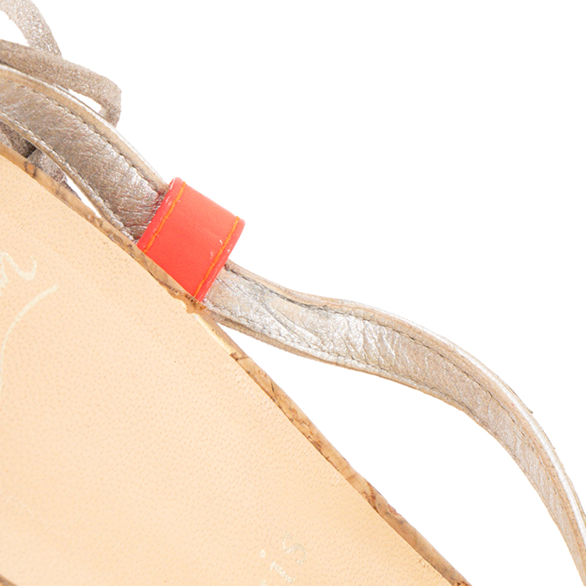 LOUBOUTIN - Sandales à talons Louboutin en PVC jaune, cuir argenté et paillettes bleues (T39)